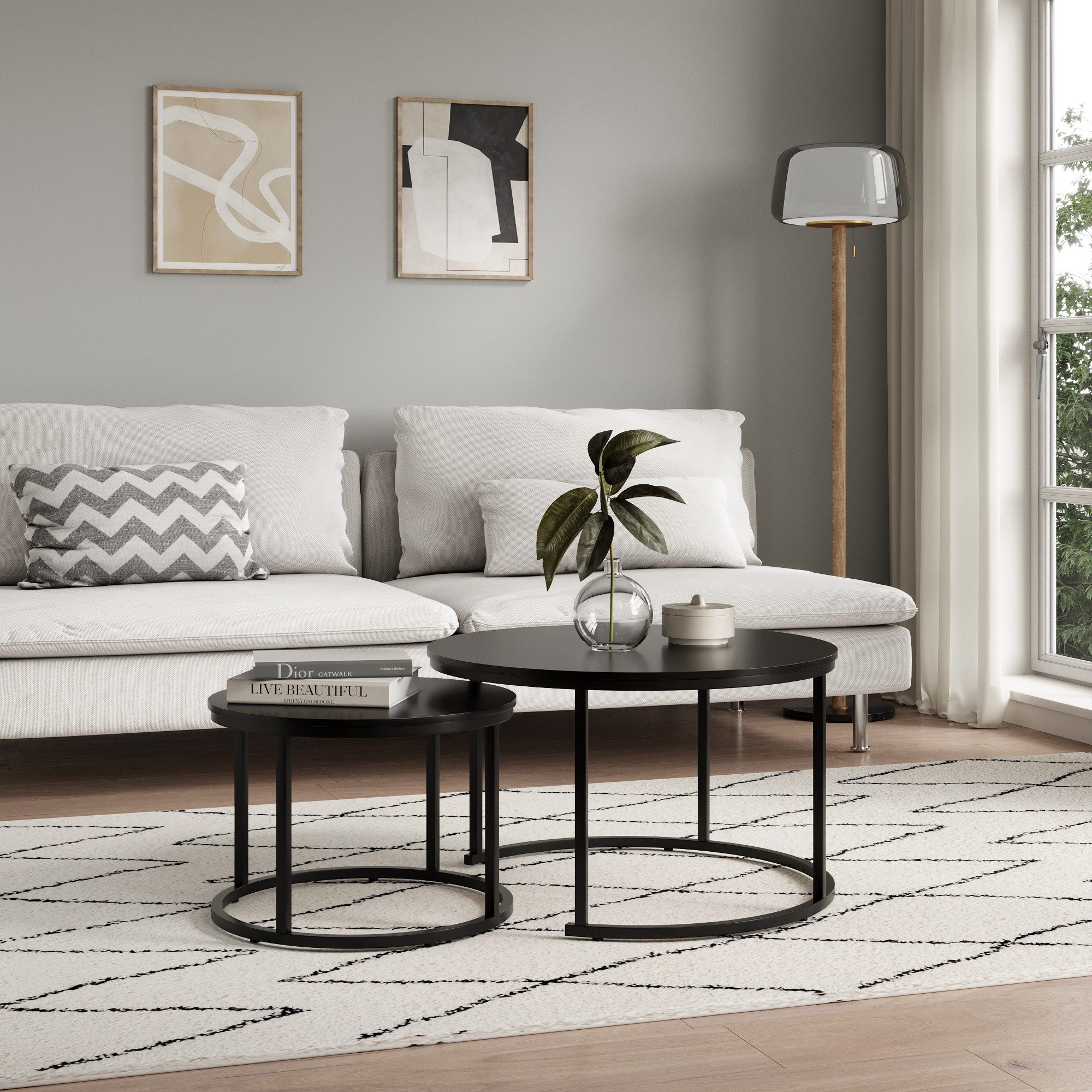 Home Collective Couchtisch 2er Set aus Holz, Wohnzimmertisch Modern (Büro B günstig online kaufen