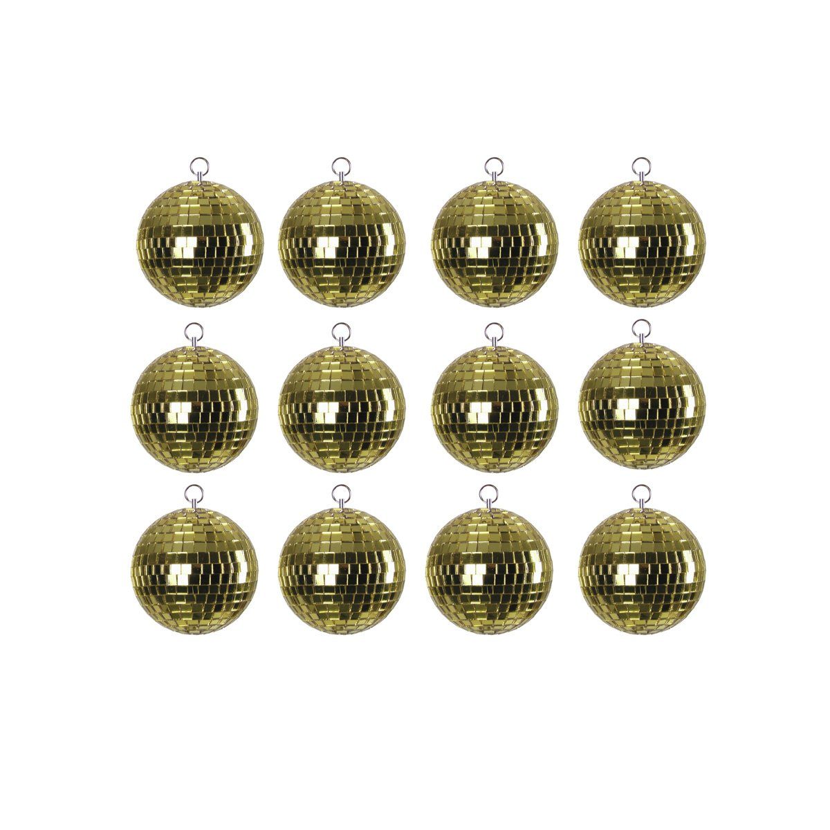 SATISFIRE Discolicht Spiegelkugel SET 12x5cm gold - DEKO - Baumschmuck Dekoration