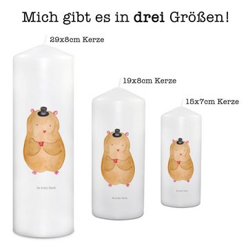 Mr. & Mrs. Panda Formkerze 19 x 8 cm Hamster Hut - Weiß - Geschenk, Kerze für Kommunion, Geschen (1-tlg), Lang anhaltend