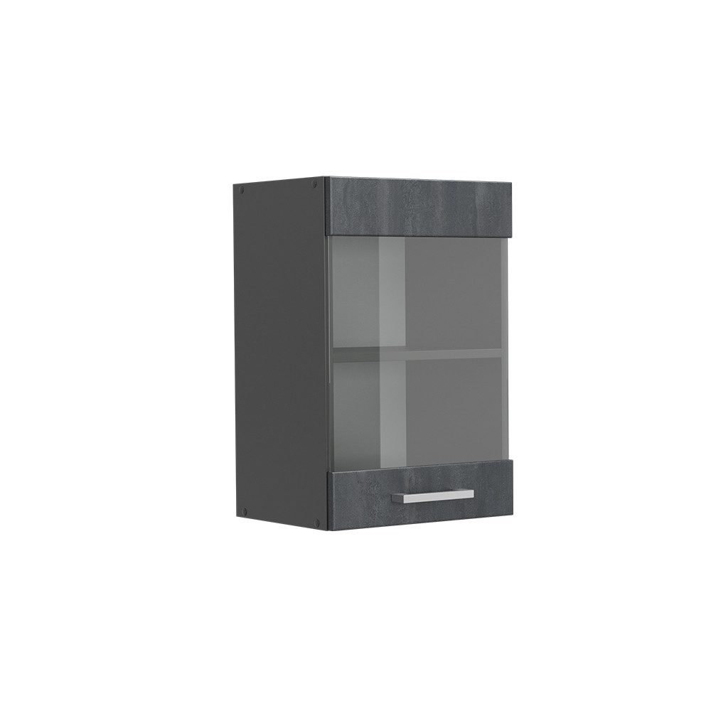 Vicco Glashängeschrank R-Line, Schwarz Beton/Anthrazit, 40 günstig online kaufen
