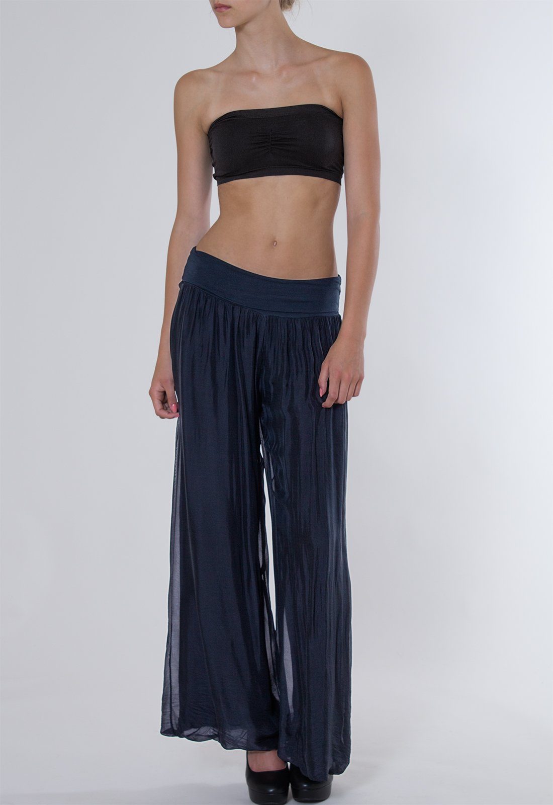 Caspar Palazzohose KHS010 elegante Damen Hose mit Seidenanteil Mit blickdic günstig online kaufen