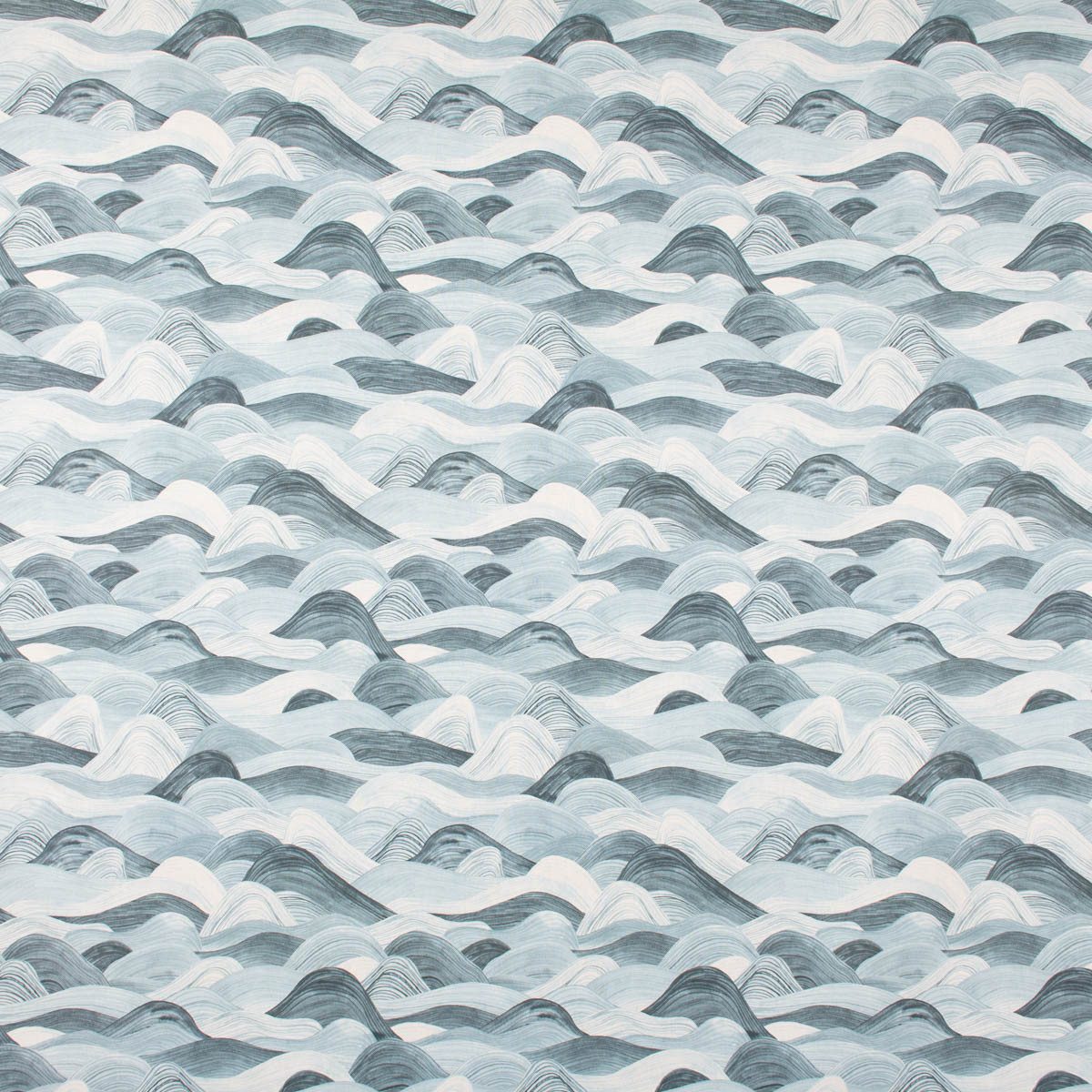 SCHÖNER LEBEN. Tischläufer Wellen blau 40x160cm, handmade