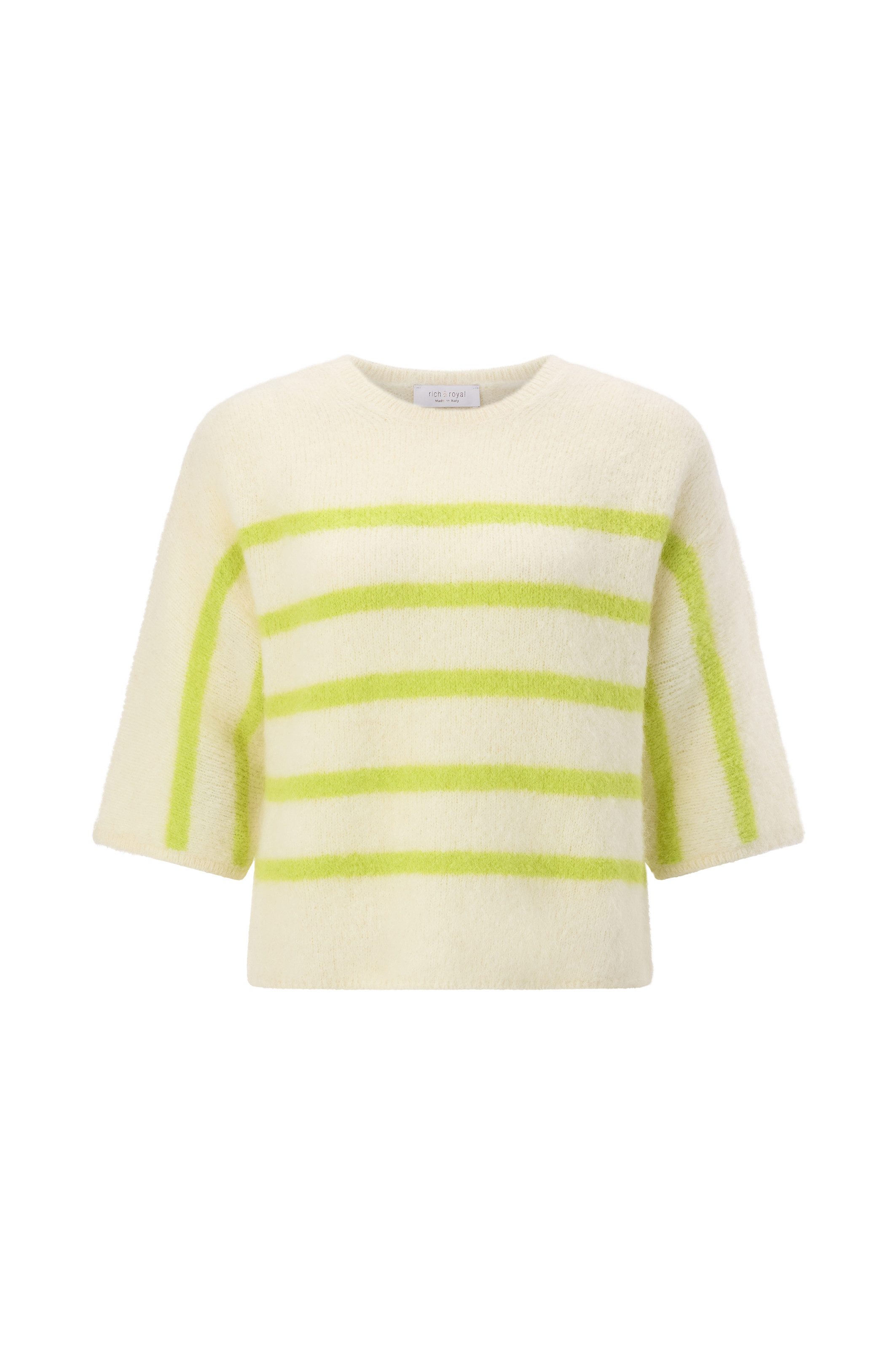 RICHROYAL Strickpullover Crew NK Stripes Cropped