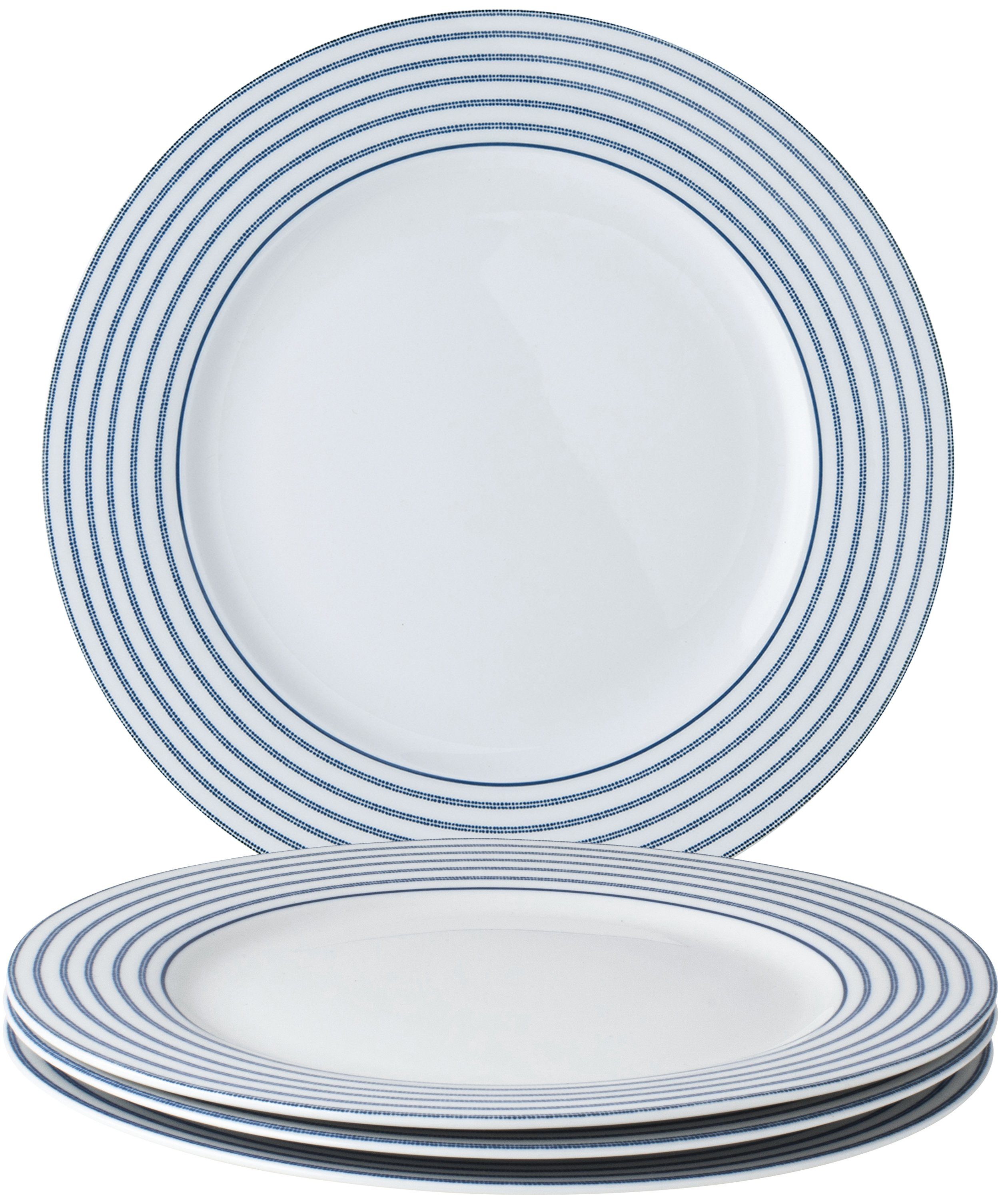 Laura Ashley Speiseteller Blueprint Candy Stripe – 26 Cm, Aus New Bone China Porzellan, Mikrowellengeeignet