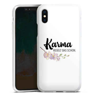 DeinDesign Handyhülle Karma regelt das schon, Apple iPhone X Silikon Hülle Bumper Case Handy Schutzhülle