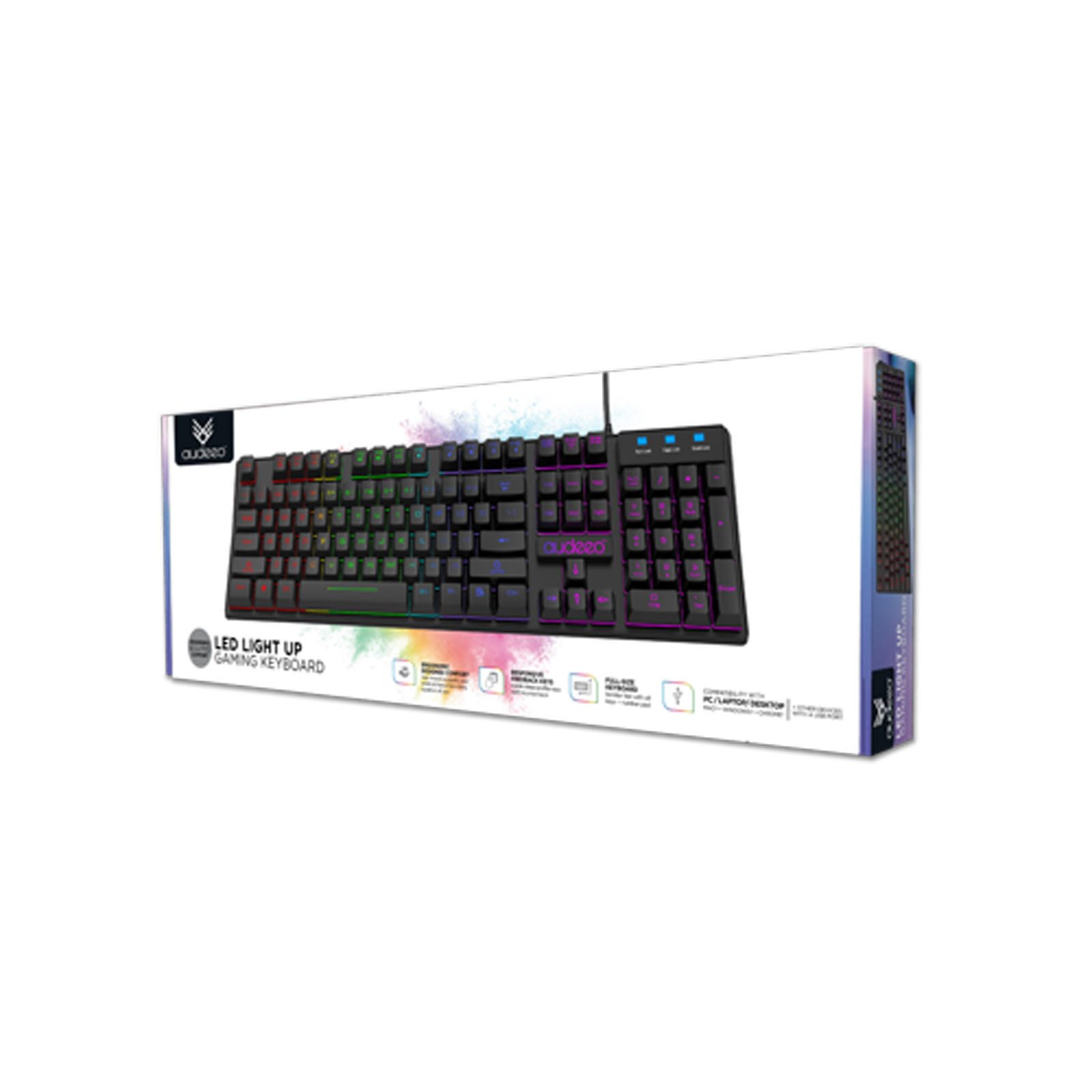 HAC24 Keyboard Beleuchtet Deutsches Layout Gaming-Tastatur (RGB LED QWERTZ Schwarz USB)