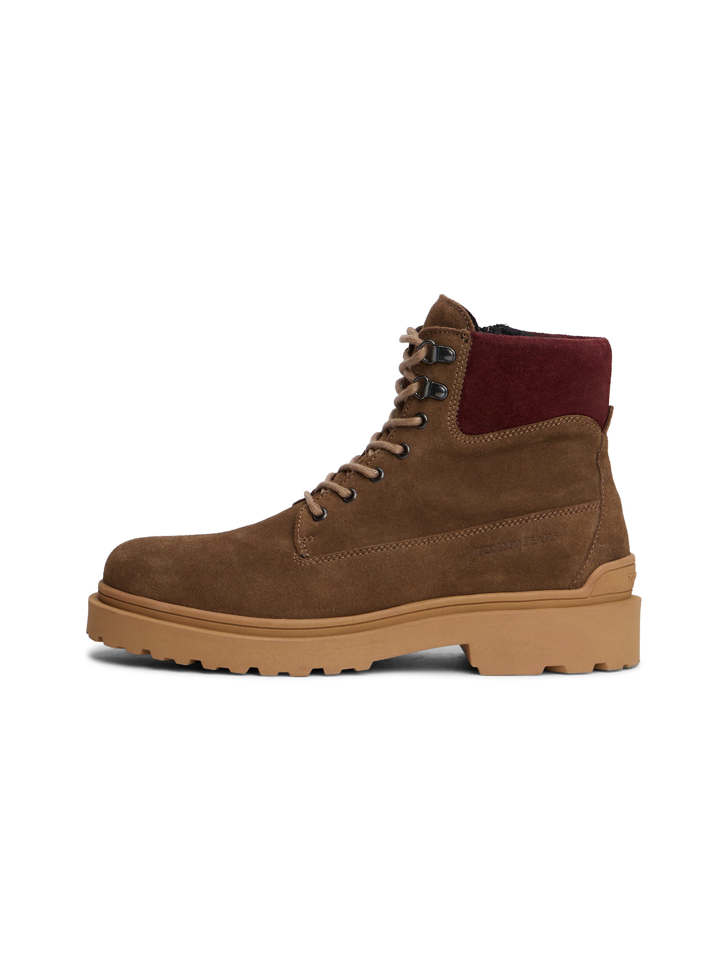 Tommy Jeans TJM LACE UP BOOT SUEDE Schnürboots, Blockabsatz, Outdoorboots, mit Ösen, im Bergsteigerlook – Bild 4 von 5