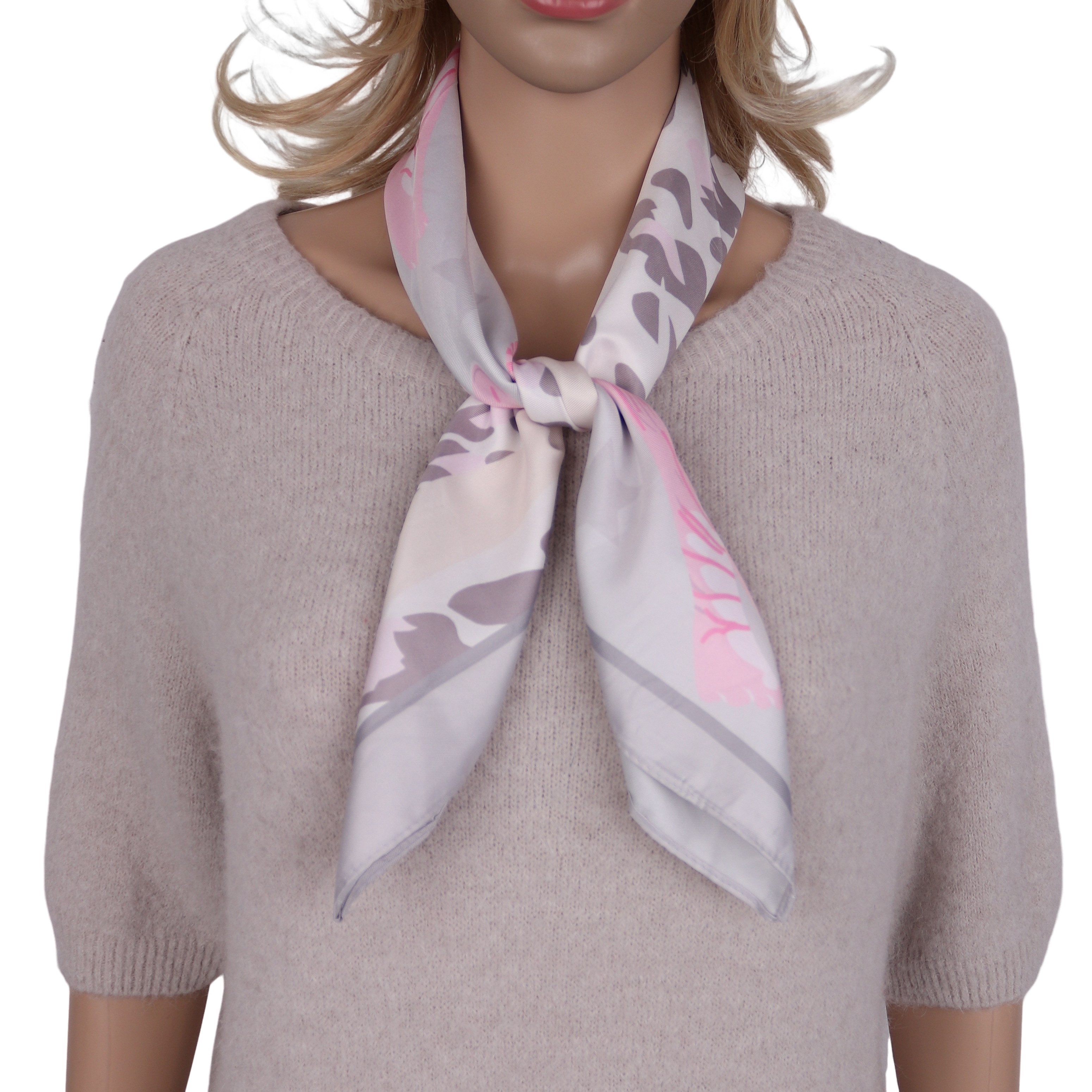 MIRROSI Nickituch Vierecktuch ca. 70x70cm wunderschöne Mustern, Damen Halstuch ideal für Frühling, Sommer oder Herbst