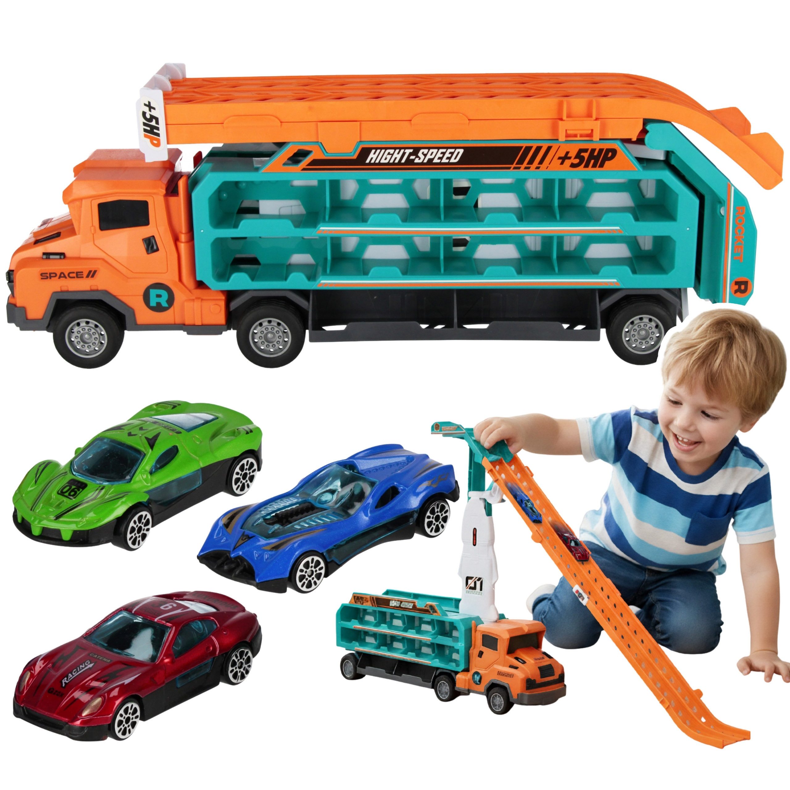 Sarcia.eu Spielzeug-Kran MEGA CREATIVE Spielzeug-LKW mit ausklappbarer Renn günstig online kaufen