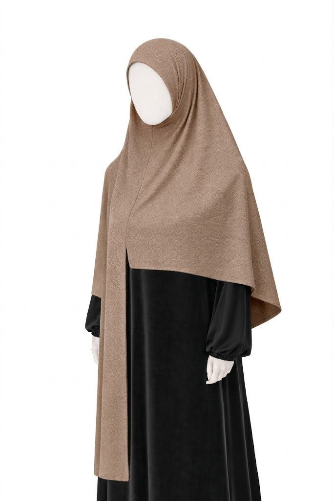 Aymasal Hijab Easy Jersey Hijab to-go Kopftuch Schal Tuch Islam Extra lang 180x70 (Einzelstück, 1-St., Einzelartikel) Easy Hijab mit Frontnaht aus Viskose Stretch Komfort