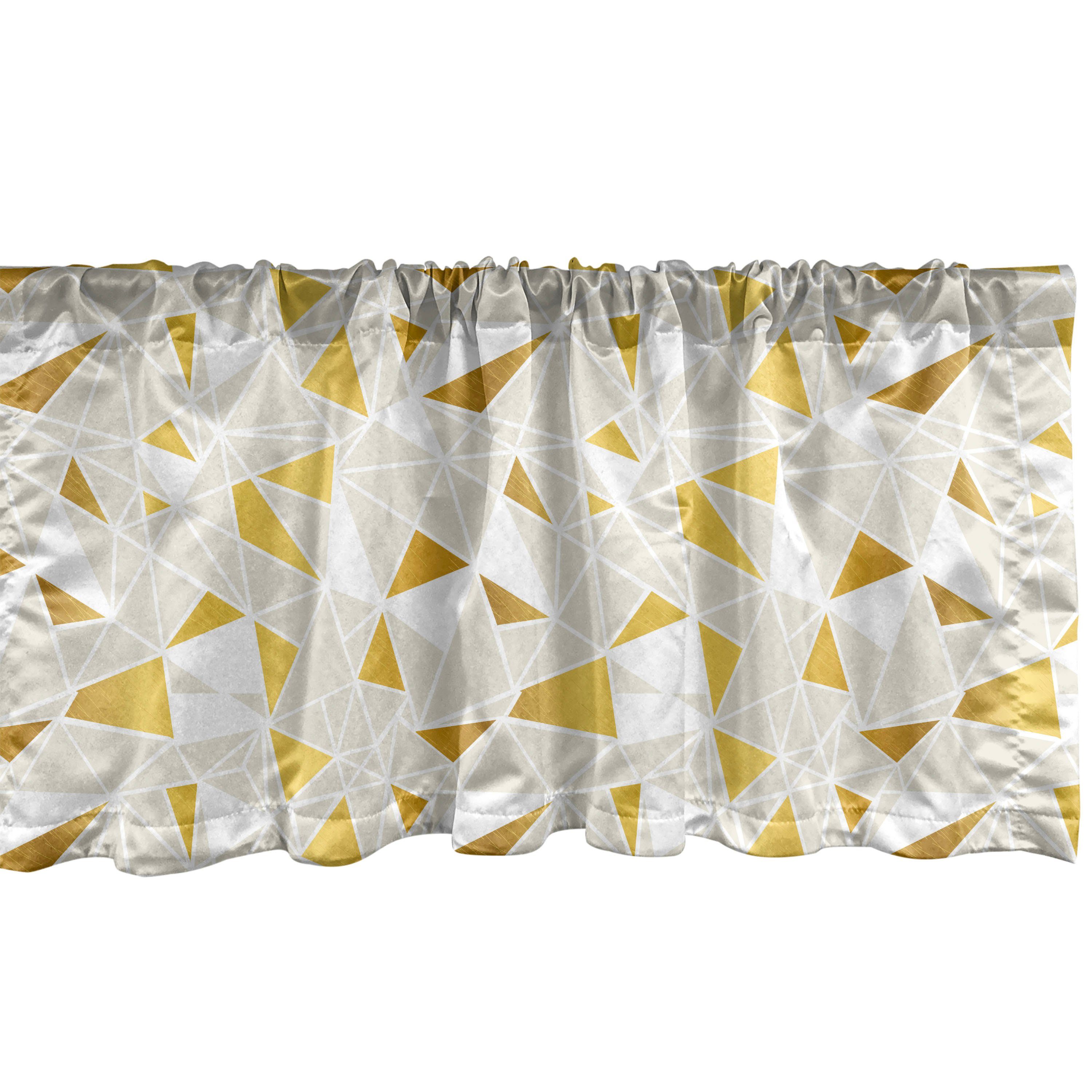 Scheibengardine Vorhang Polygonal Abstrakte Microfaser, Küche Abakuhaus, für Dekor Volant Kunst Schlafzimmer Stangentasche, mit geometrische