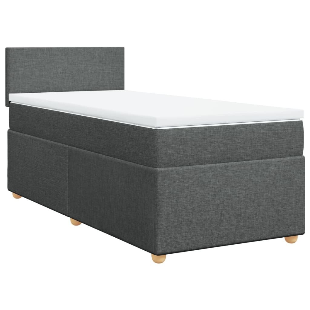 vidaXL Bett Boxspringbett mit Matratze Dunkelgrau günstig online kaufen