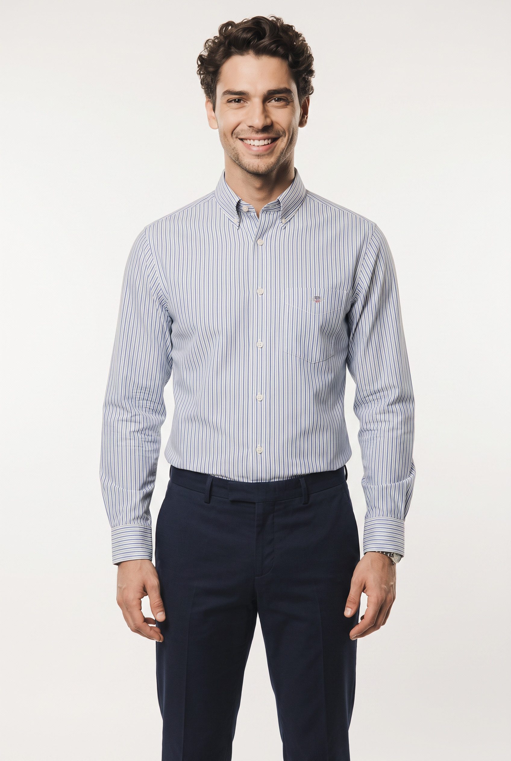 Gant Langarmhemd REGULAR POPLIN STRIPE SHIRT Regular fit mit Streifenmuster