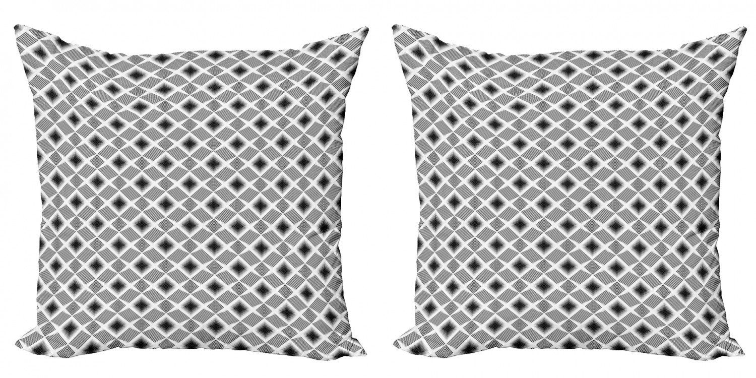 Kissenbezüge Modern Accent Doppelseitiger Digitaldruck, Abakuhaus (2 Stück), Geometrisch Digitale Linien und Quadrate