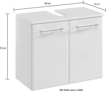 Saphir Badmöbel-Set Quickset 376 5-teilig, Waschbeckenunterschrank und LED-Spiegelschrank, (Set, 5-St), in Weiß Hochglanz, inkl. Türdämpfer, ohne Waschbecken, 9 Türen