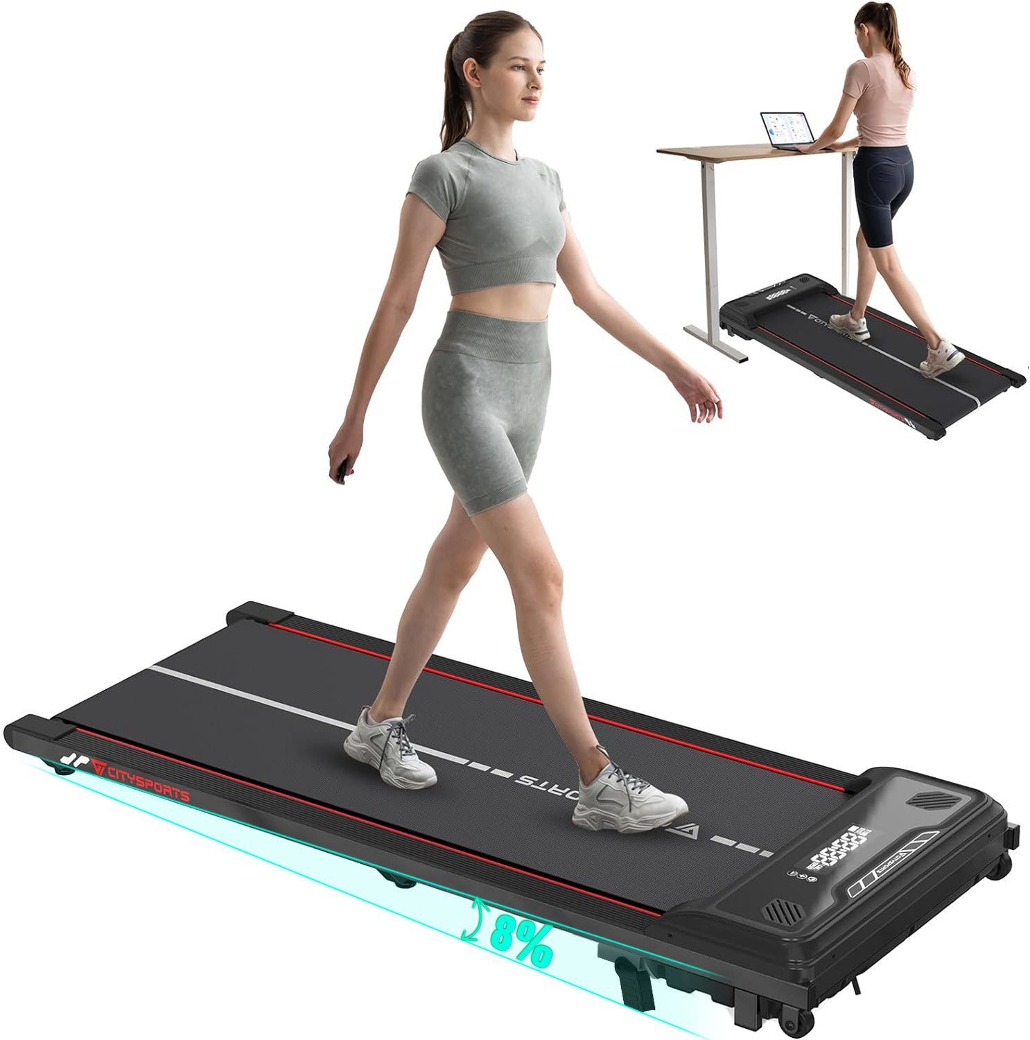Laufband WP6 Walking/Jogging Pad Mit Steigung 440W motor