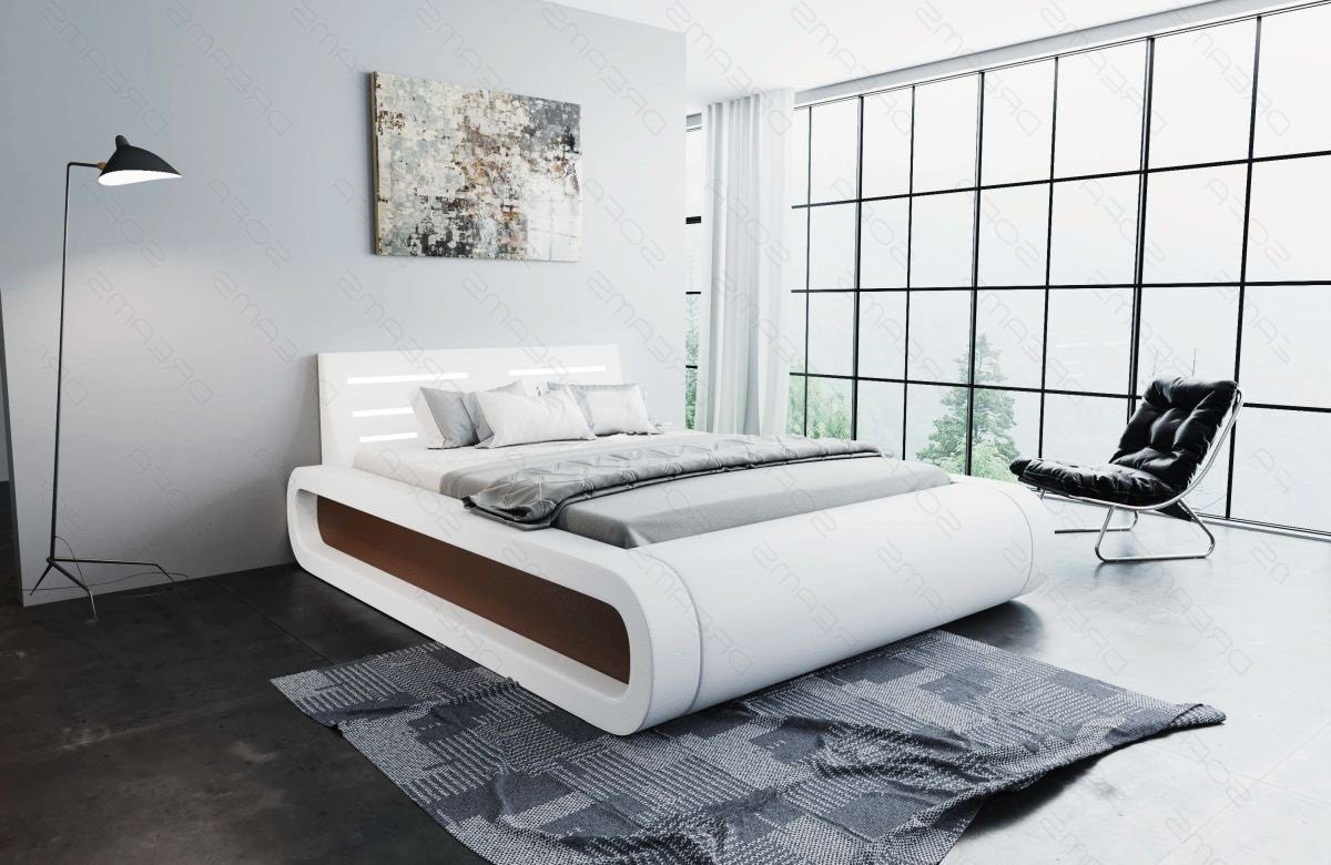 Sofa Dreams Boxspringbett Sorano (6 Teile), LED-Beleuchtung im Kopfteil, Bett in Kunstlederbezug, Matratze, Topper