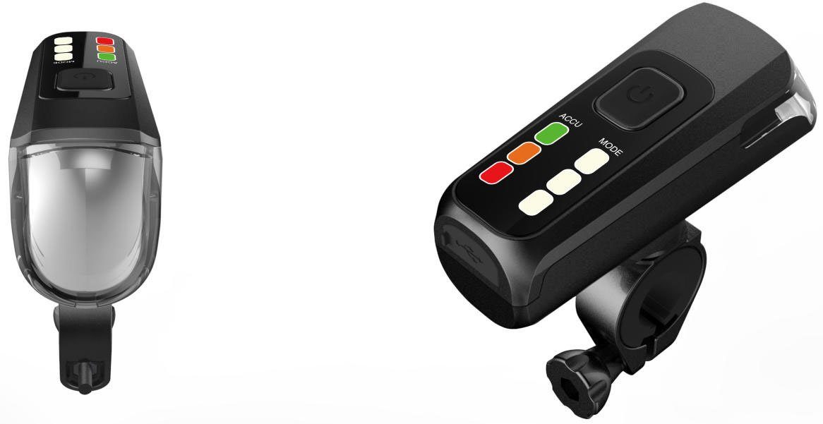 FISCHER Fahrrad Fahrradbeleuchtung Akku-USB-LED Bel.-Set Bodenbel. 60 Lux