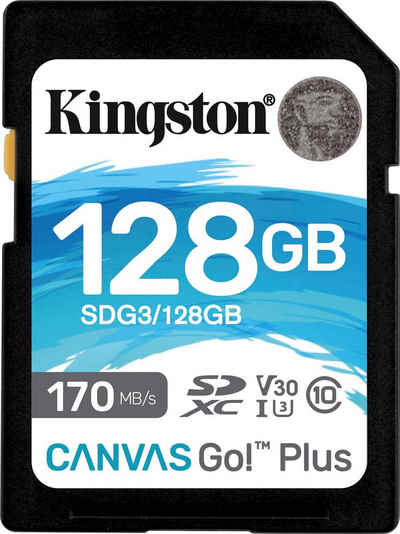 Kingston Canvas Go Plus microSD 128GB + ADP Speicherkarte (128 GB, Video Speed Class 30 (V30)/UHS Speed Class 3 (U3), 170 MB/s Lesegeschwindigkeit)