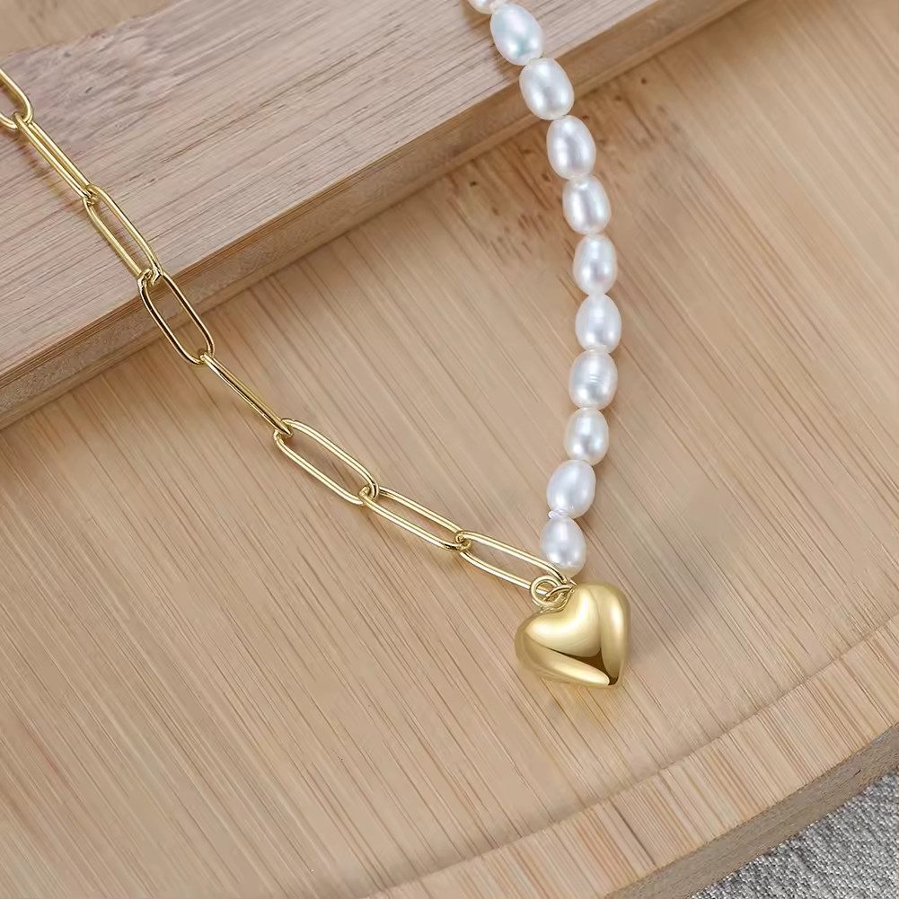 Runde Perlé Perlenkette Stella, elegante Halskette günstig online kaufen