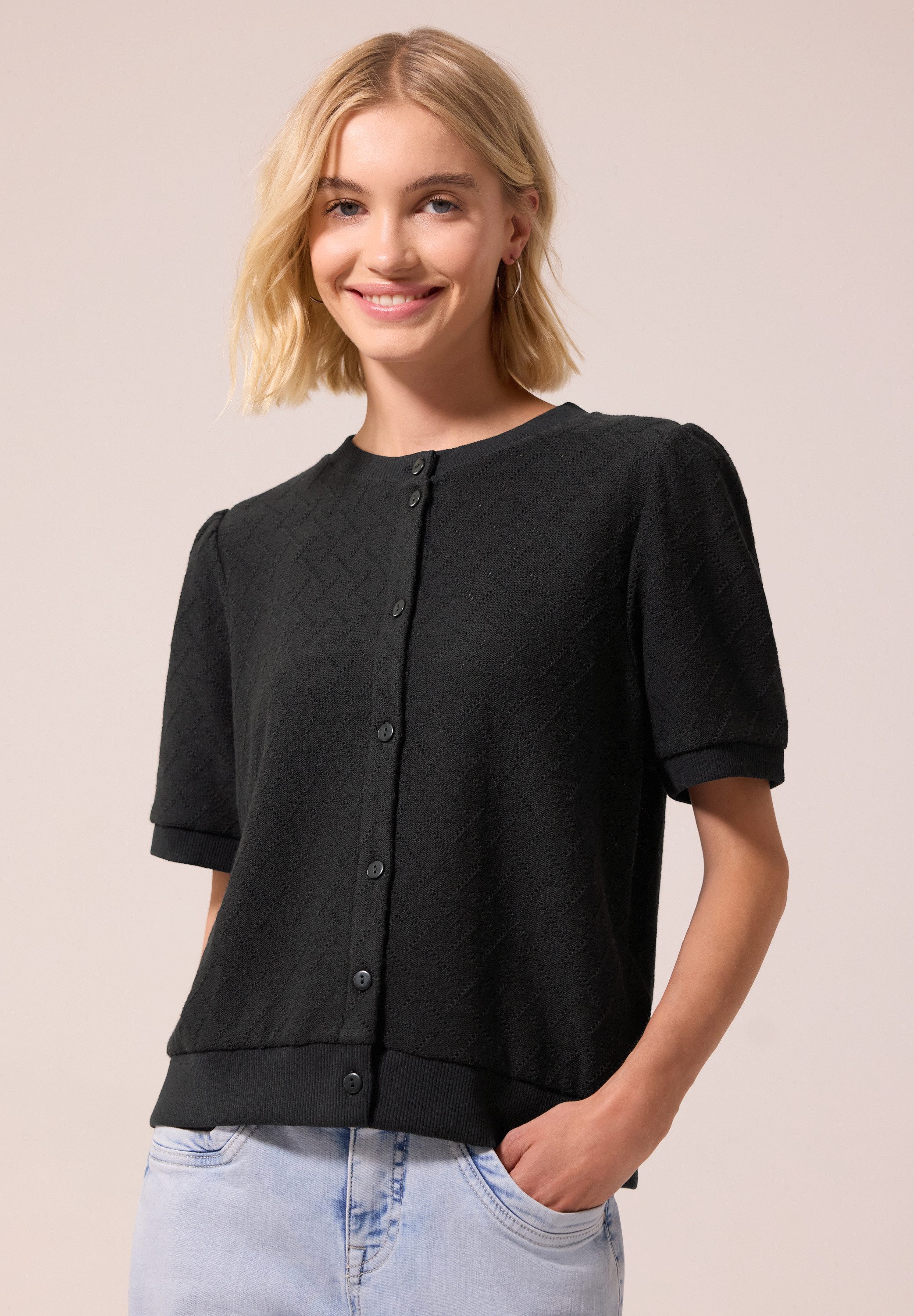 STREET ONE STUDIO Cardigan mit Rundhalsausschnitt