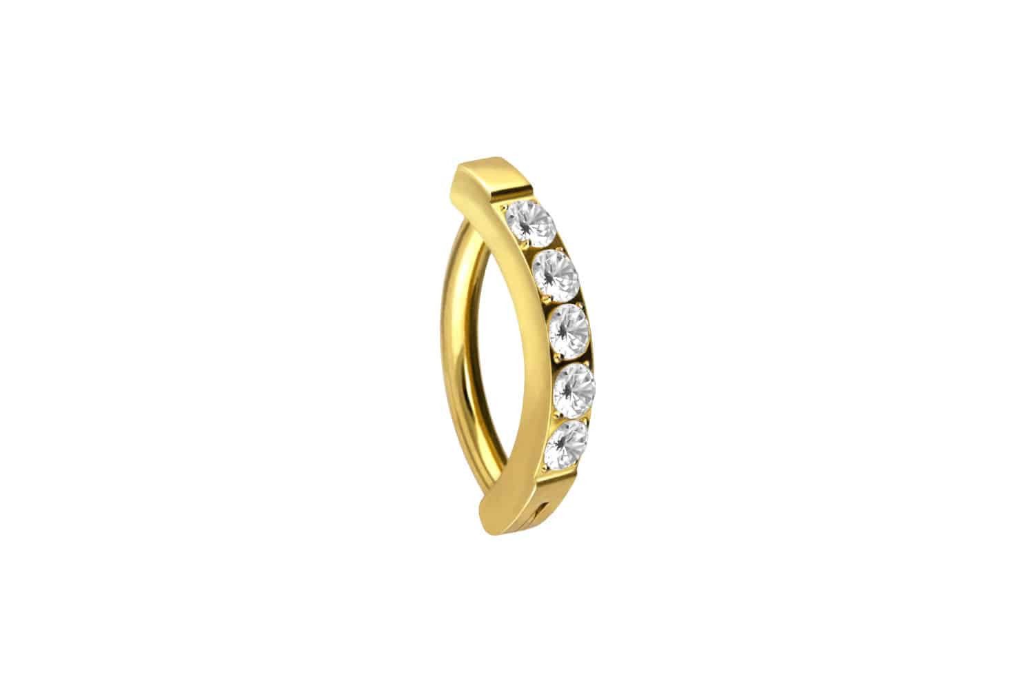 PIERCINGLINE Bauchnabelpiercing Titan Bauchnabelclicker BOGEN + 5 EINGEFASS günstig online kaufen