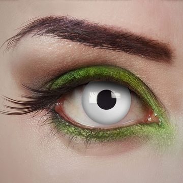 aricona Farblinsen Weiße Farbige Halloween Kontaktlinsen Zombie, Ohne Stärke, 2 Stück