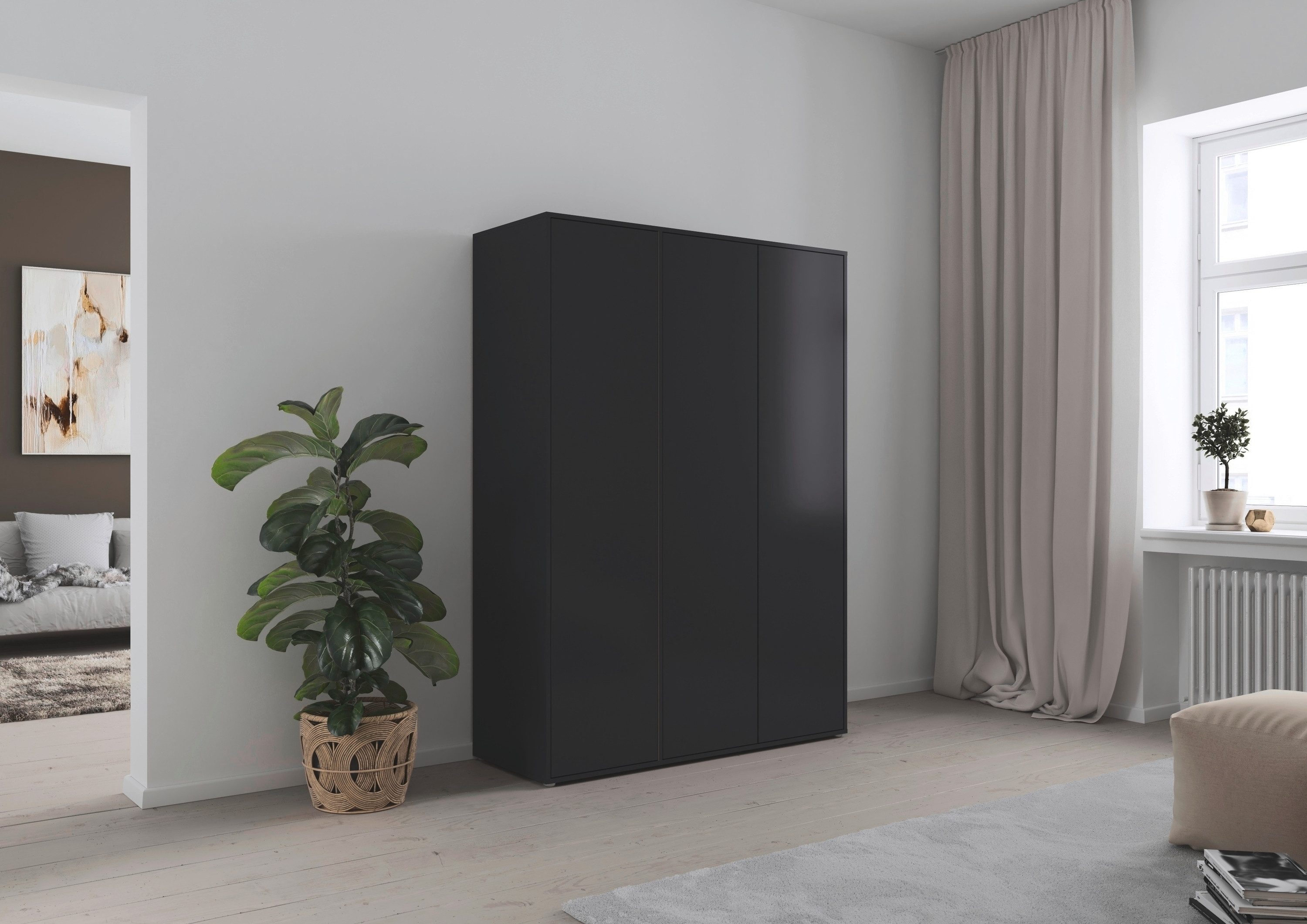 rauch Drehtürenschrank Kleiderschrank Schrank Garderobe Wäscheschrank NABILA viel Stauraum (in 3 verschiedenen Ausstattungen BASIC/CLASSIC/PREMIUM) in 2 Breiten mit Push-to-Open Funktion TOPSELLER MADE IN GERMANY