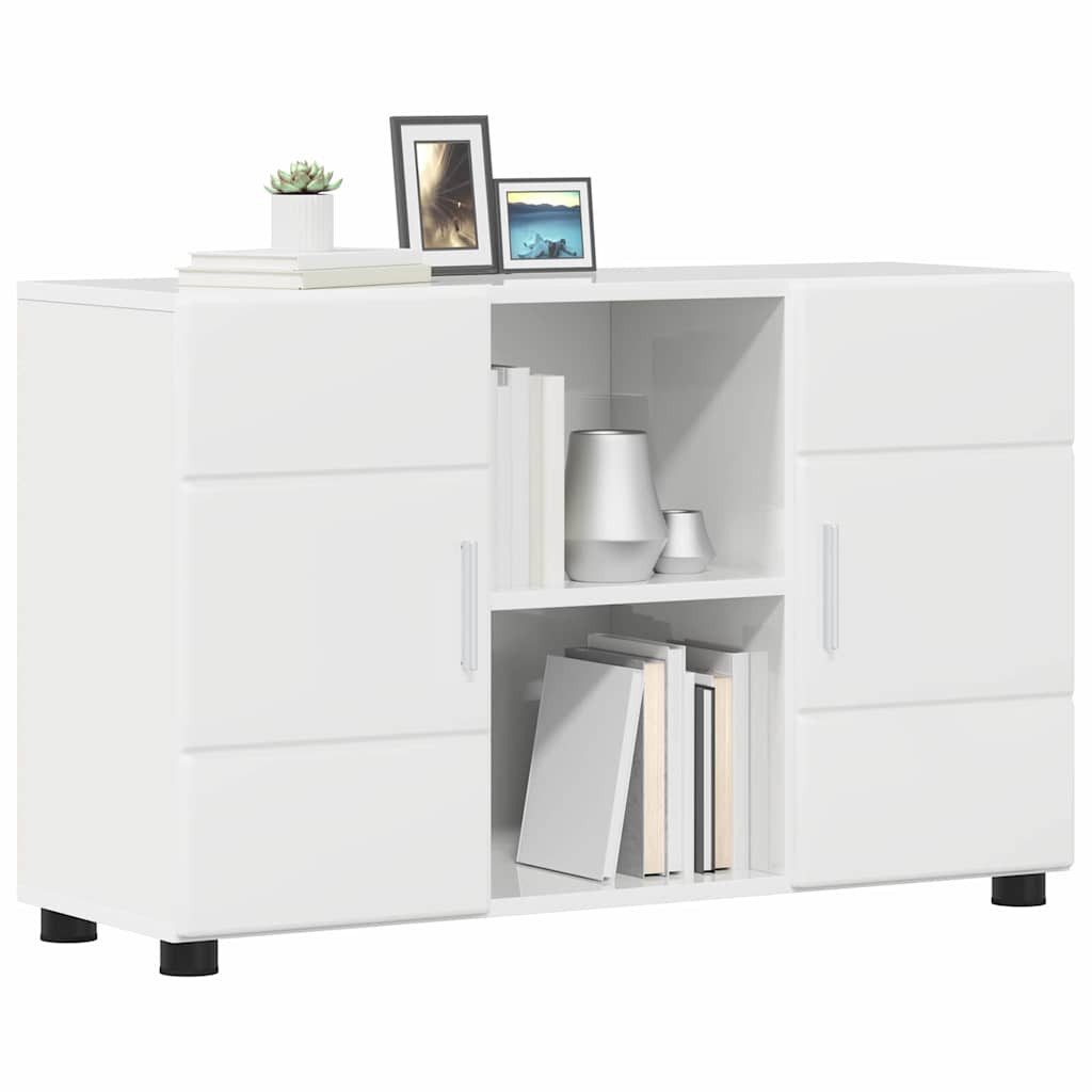 vidaXL Sideboard 88,5 x 30,5 x 55,5 cm Sideboard Schrank Wohnzimmer Hochglanz Weiß 8