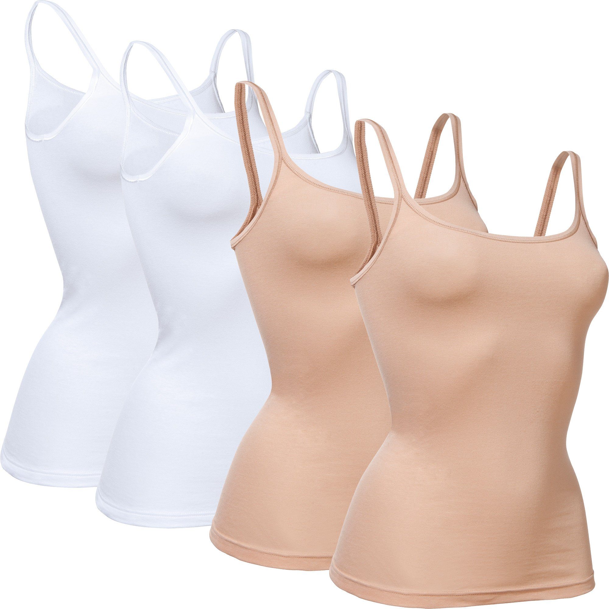 Unterhemd Damen-Unterhemd 4er-Pack