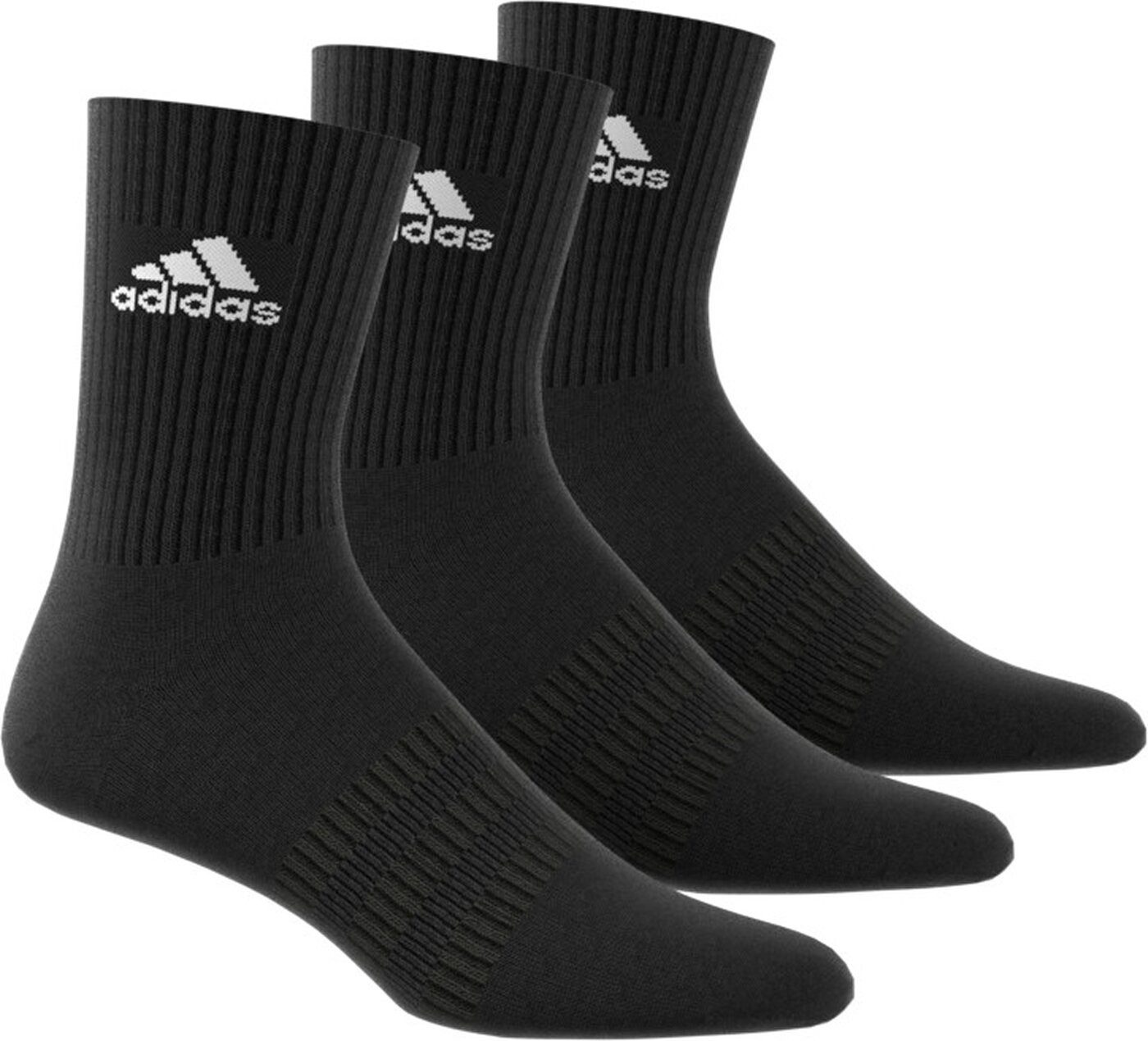 Sportsocken CUSH CRW 3PP BLACK/BLACK/WHITE