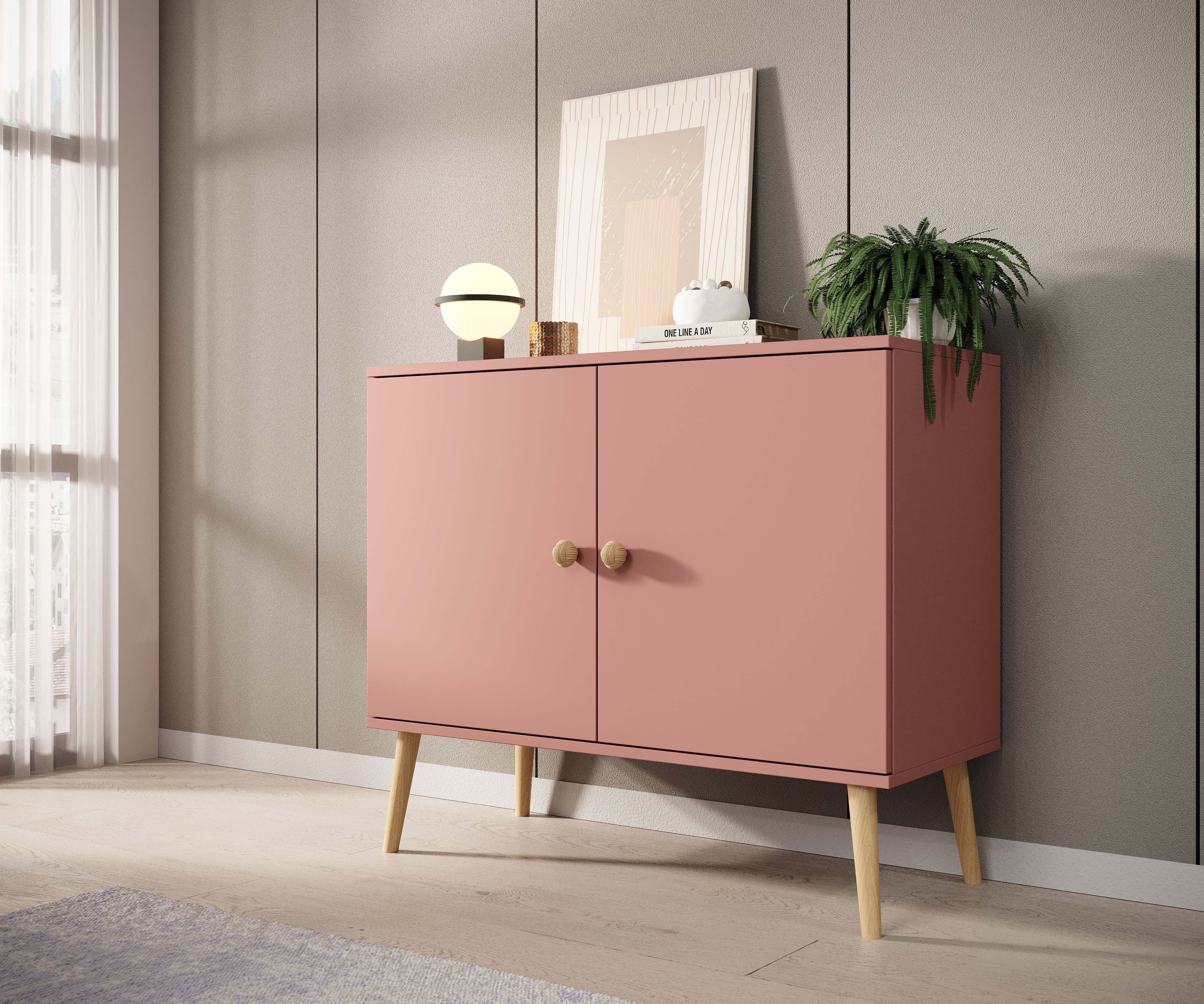 MOEBLO Kommode VIRENA (moderne Kommode mit 2 Türen, Soft-Close, viel Stauraum, für Wohnzimmer & Schlafzimmer, in 4 Farben, Komodenschrank, Sideboard), (BxHxT): 100x85x42 cm