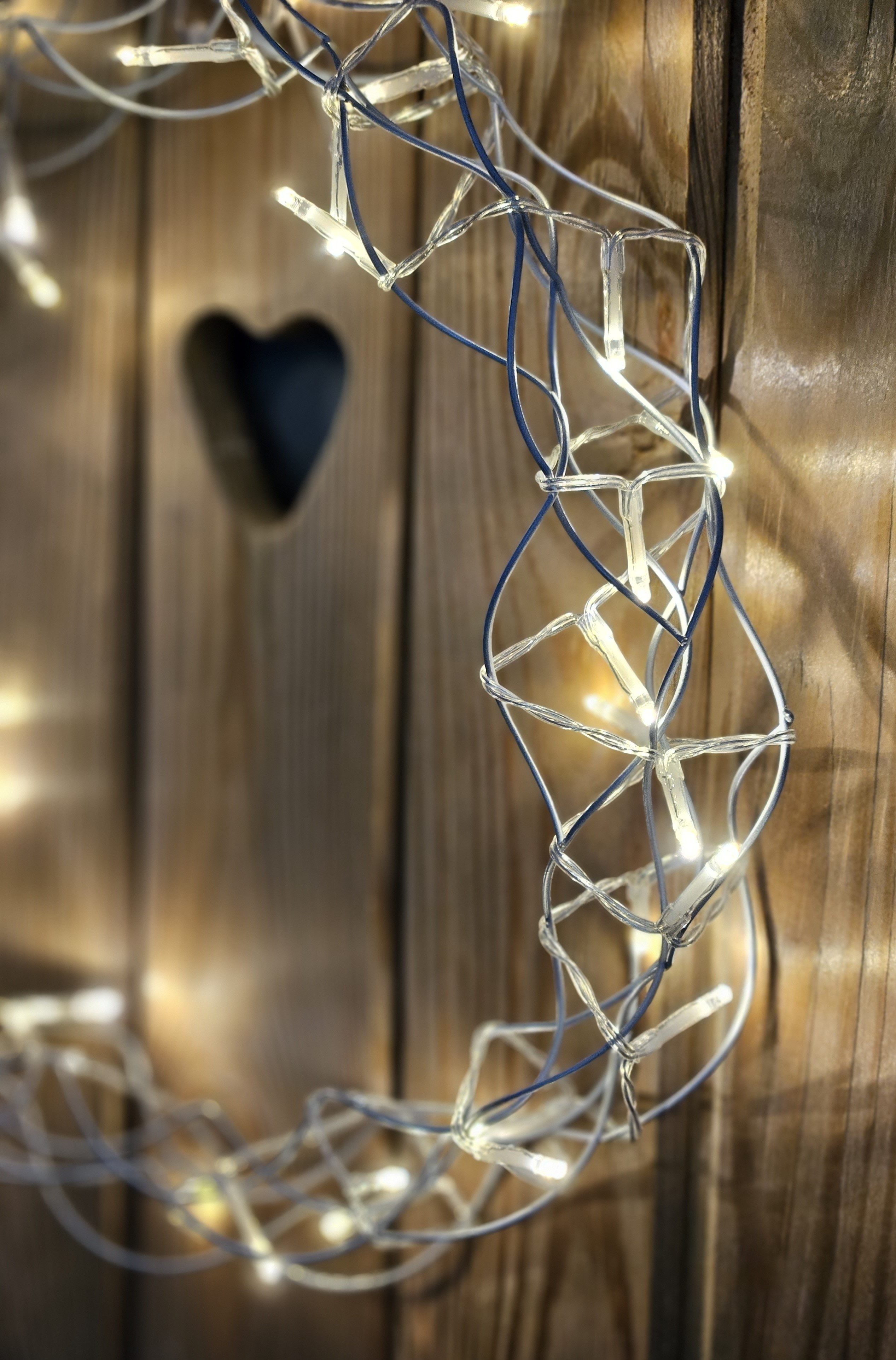 Meinposten LED-Lichterkette Weihnachtskranz LED Kranz Timer Batterie Lichterkranz warmweiß 30 cm, mit Timer