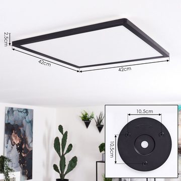 hofstein Deckenleuchte »Siusi« dimmbare Deckenlampe aus Kunststoff in Schwarz/Opal, 3000 Kelvin, 2300 Lumen, 24 Watt, dimmbar über herkömmlichen Lichtschalter