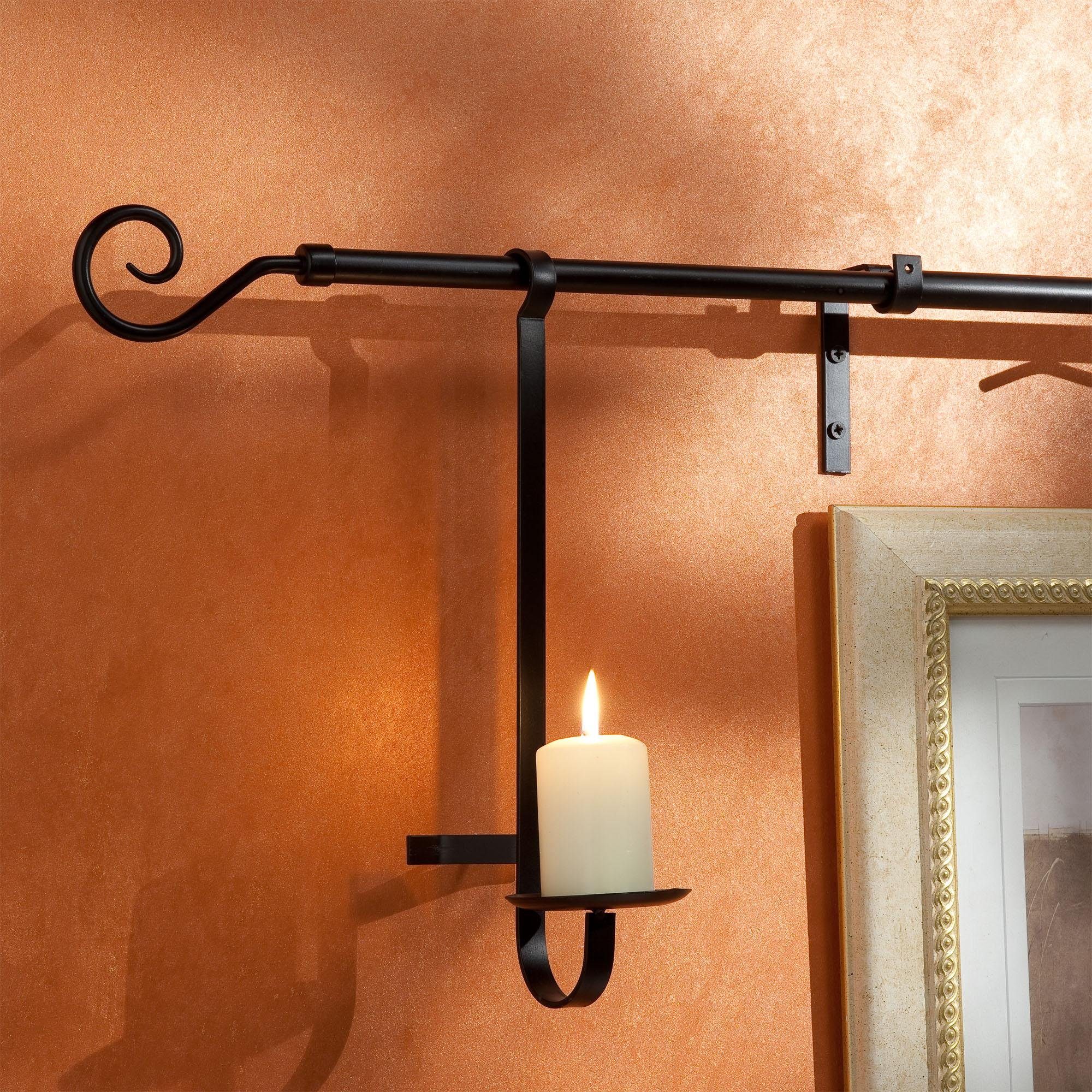 Liedeco Kerzenhalter für Gardinenstangen, für Gardinenstangen Ø 16 mm