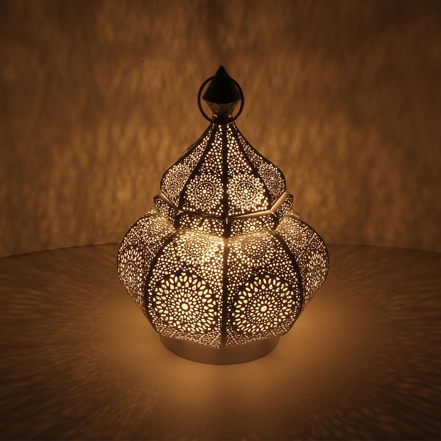 Casa Moro Laterne Orientalisches Windlicht Alima weiß gold marokkanische Laterne (einzigartige Tisch Wohn Deko, Kerzenhalter Geschenk Idee Muttertag Ostern), Kerzenleuchter Tischlaterne für Hochzeit Feier Dekoration LN2050