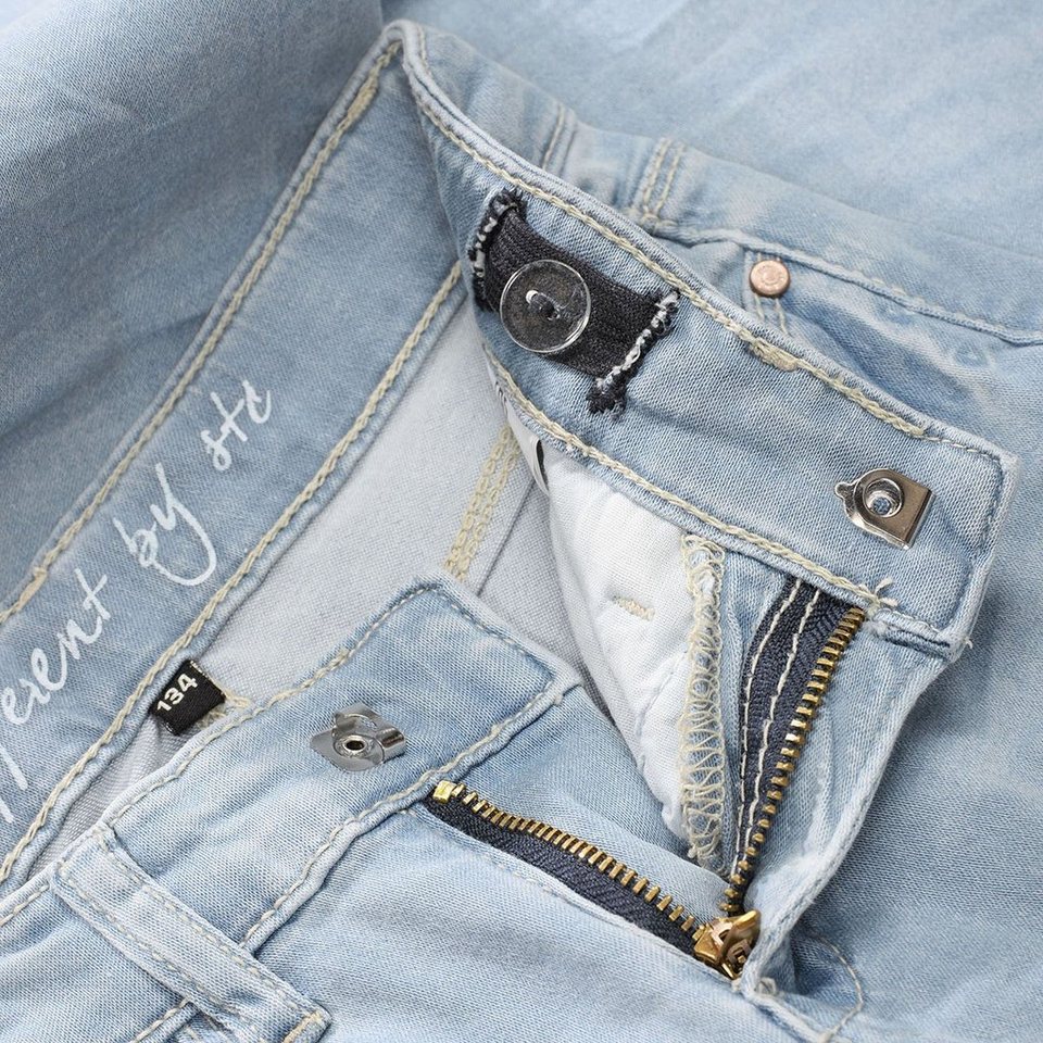 STACCATO Skinny-fit-Jeans Mädchen Slim Fit - Light Blue Denim  weitenverstellbarer Innenbund, schmal zulaufendes Hosenbein