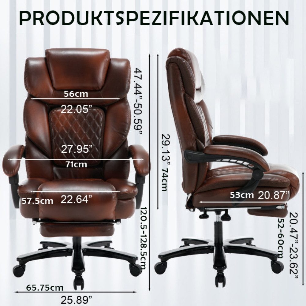 AISALL Bürostuhl Ergonomischer Computerstuhl, 90-160° Verstellbare Rückenle günstig online kaufen
