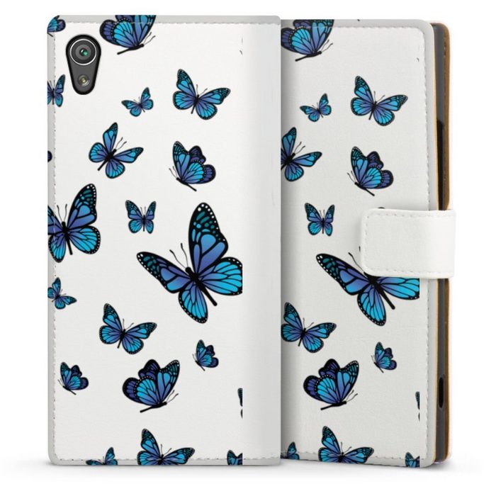 DeinDesign Handyhülle Schmetterling Muster transparent Butterfly Pattern Transparent Sony Xperia XA 1 Hülle Handy Flip Case Wallet Cover Handytasche Leder
