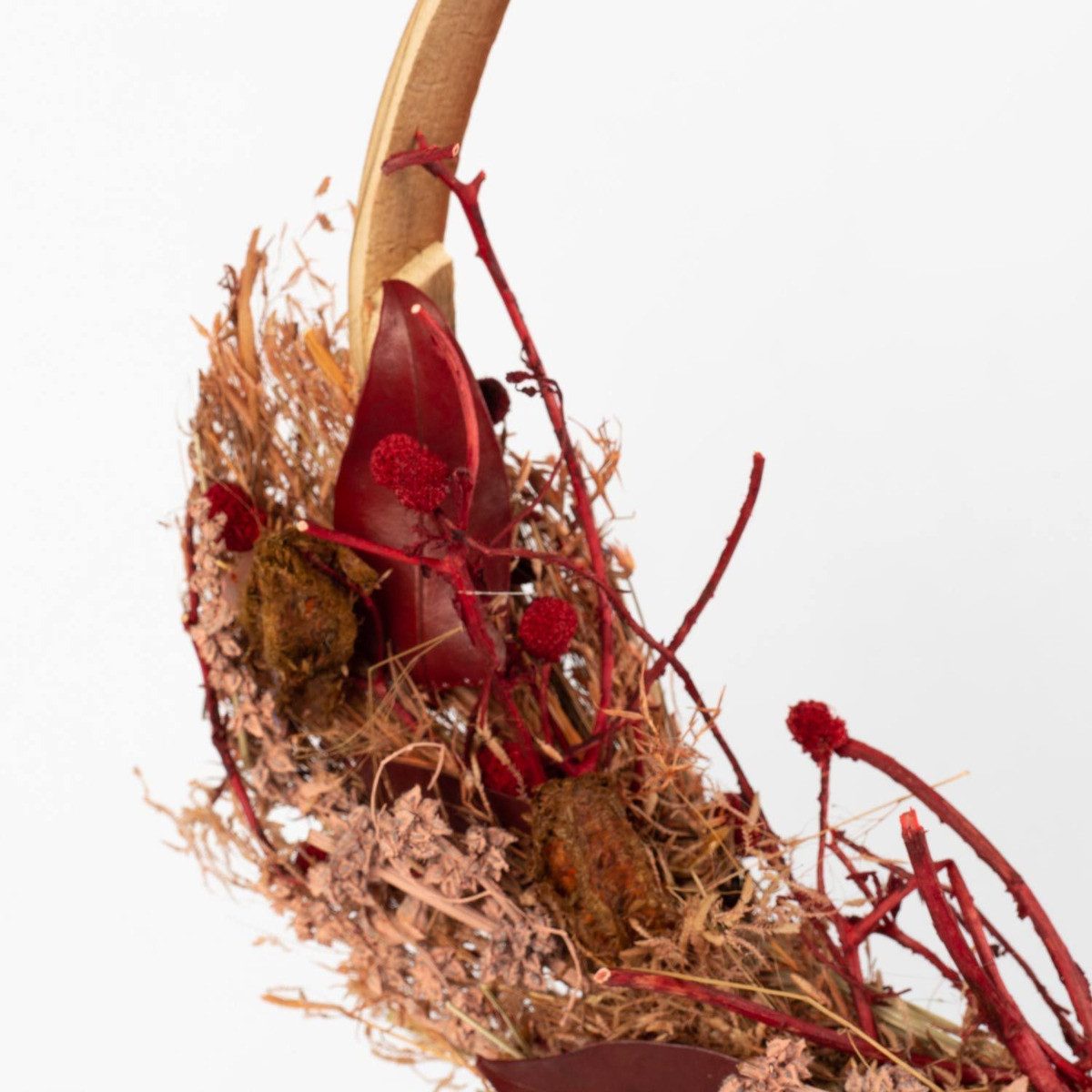 Trockenblume Trockenblumenkranz GALENO auf Ring, Burgunderrot, 36,5 cm, Ø30 cm, artplants, Höhe 36.5 cm