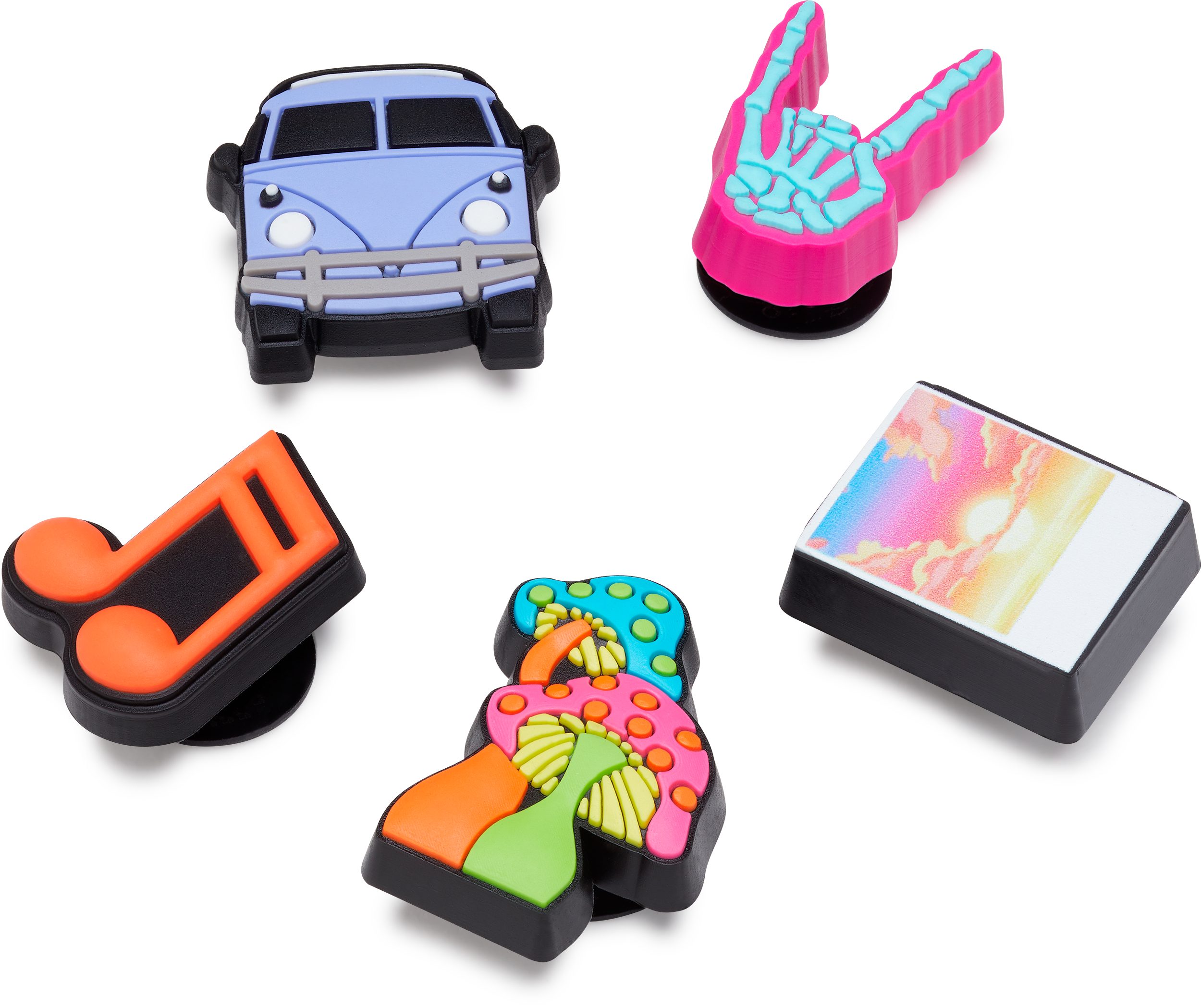 Schuhanstecker Jibbitz Charm - Funky Road Trip - 5er Set