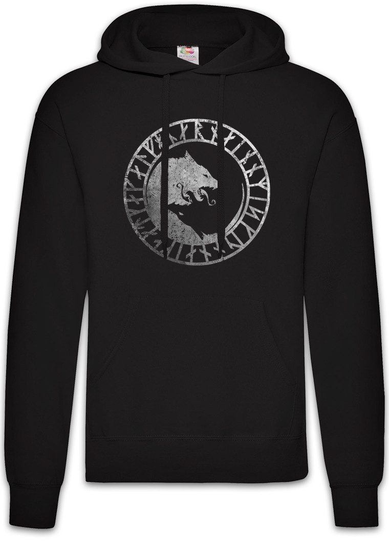 Urban Backwoods Hoodie Geri And Freki Herren Hoodie Odhins Wölfe Odin Wolves Paganism Thor (1-tlg) SNewpaganism Heidentum Thor Wikinger