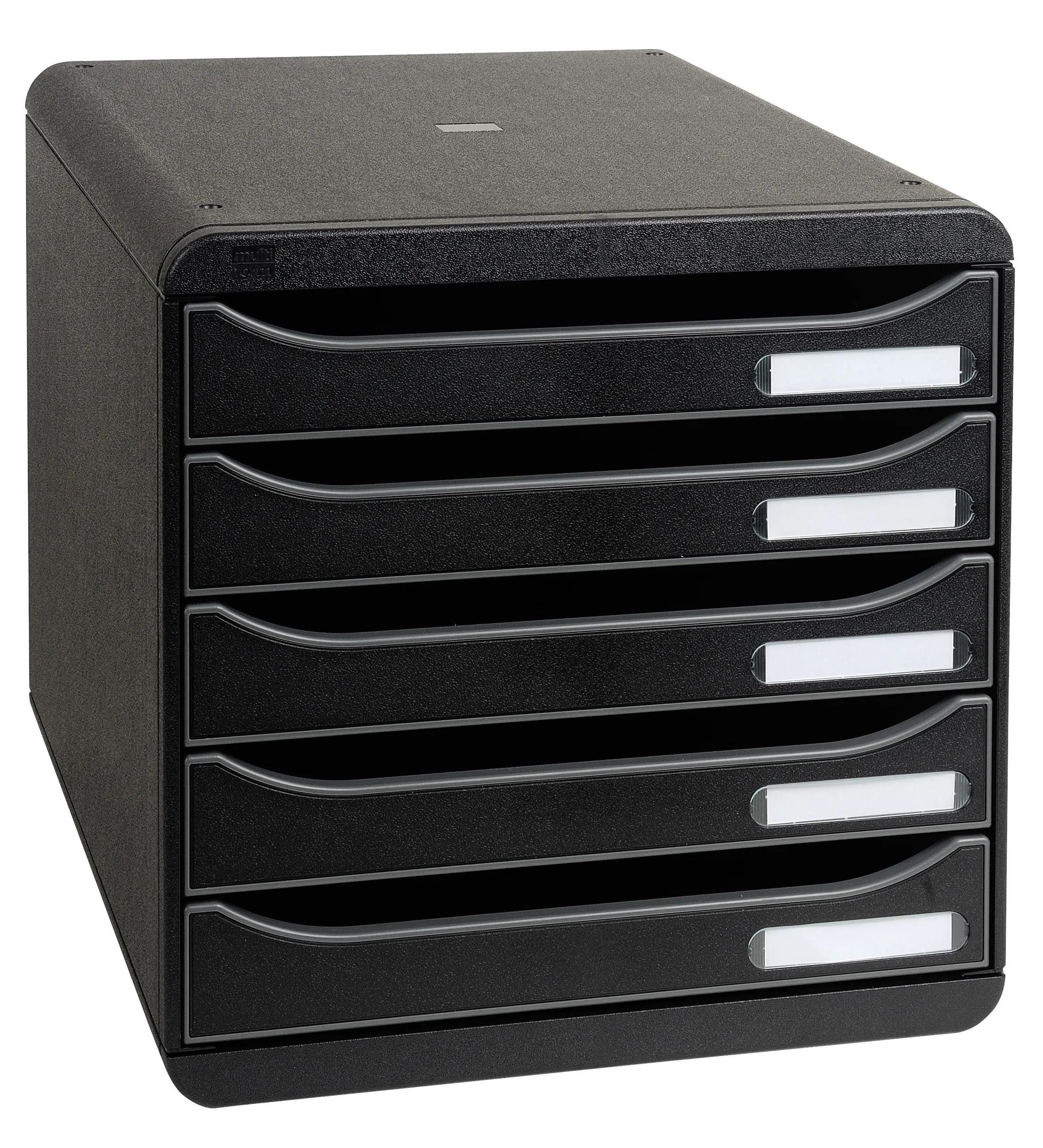 EXACOMPTA Schubladenbox Schubladenbox Big Box Plus 5 offene Schubladen Schwarz 309714D, Schubladenboxen