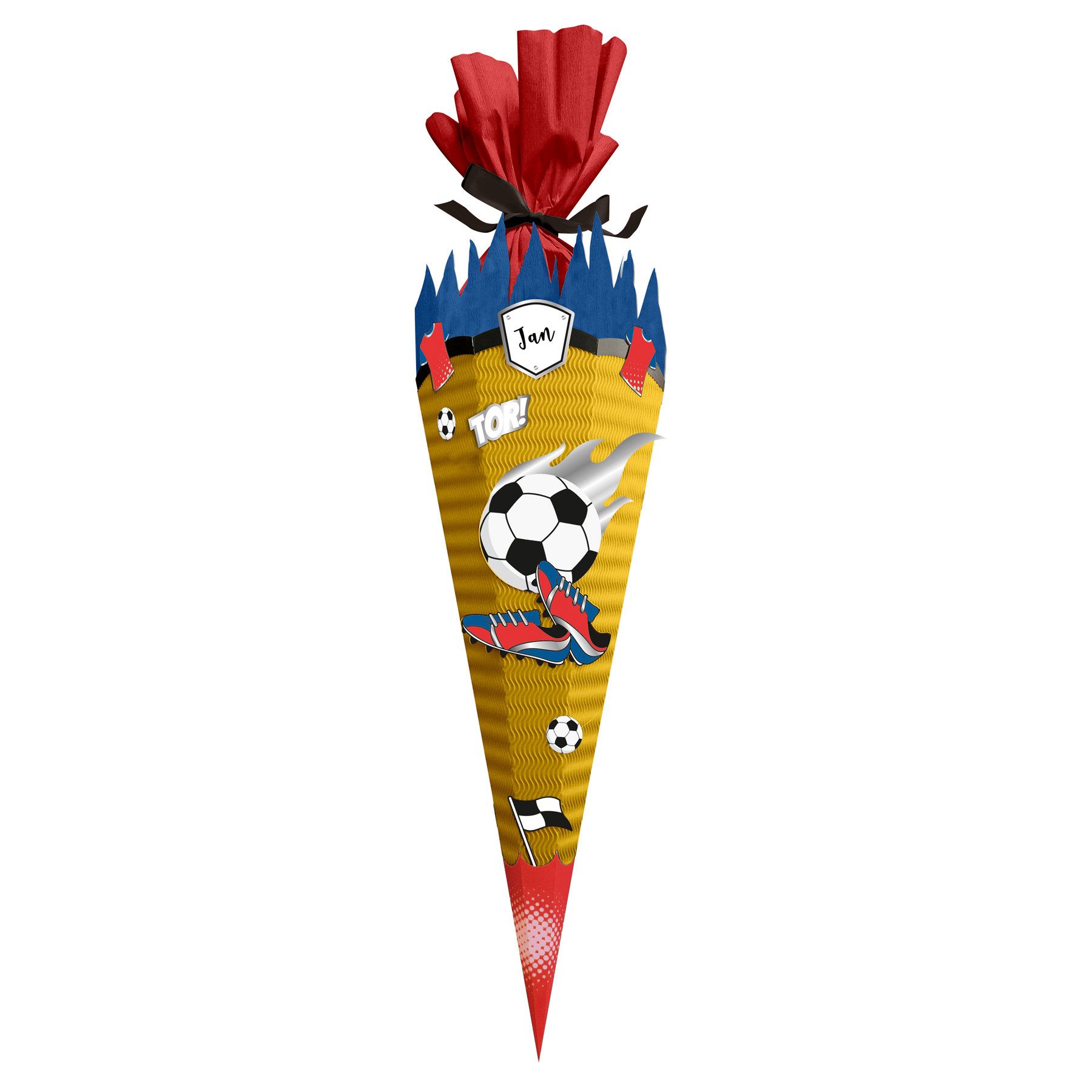 itenga Schultüte itenga SCHULTÜTEN Bastelset 68cm "FUSSBALL" meine Vereinstüte gelb - b