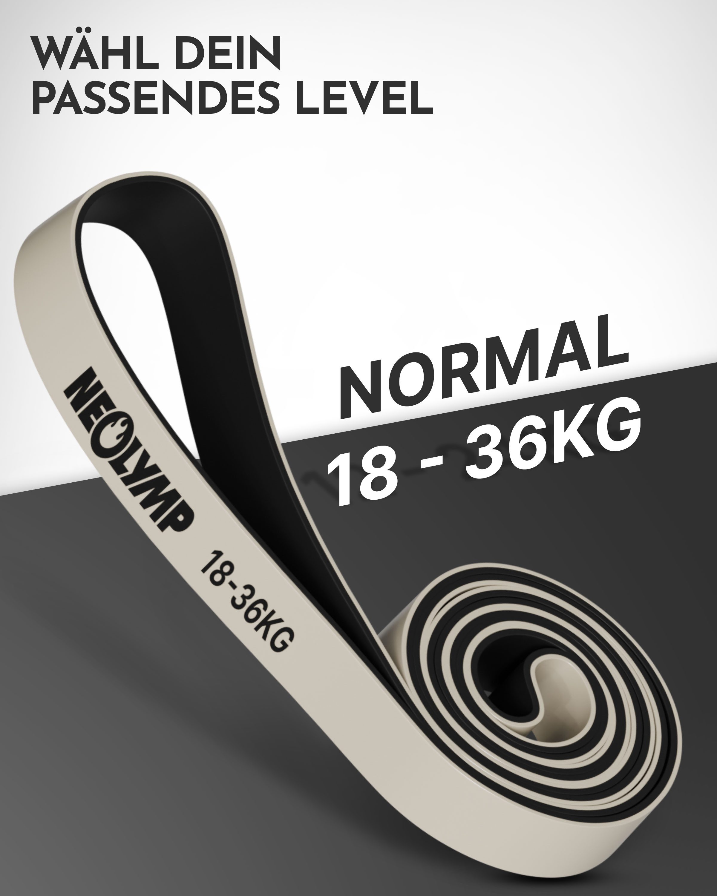 NEOLYMP Trainingsbänder Resistance Bands - Gym Zubehör für Ganzkörpertraining - Klimmzug Band, Kein Spannungsverlust,Hygienisch, Mehrschichtig, Naturlatex, Belastbar