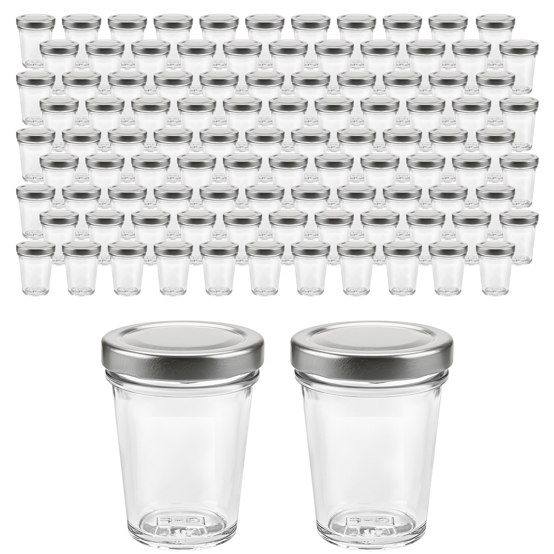 mikken Joghurtgläser 100x Dessertglas 65 ml Becherglas Einmachglas Etiketten, (Spar-Set, 100er Set), Großpackung