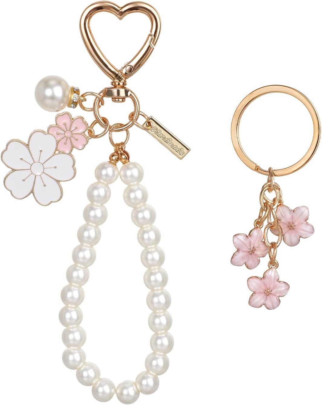 FELIXLEO Schlüsselanhänger Set 2er Blume Schlüsselanhänger Tasche Anhänger Damen Armband