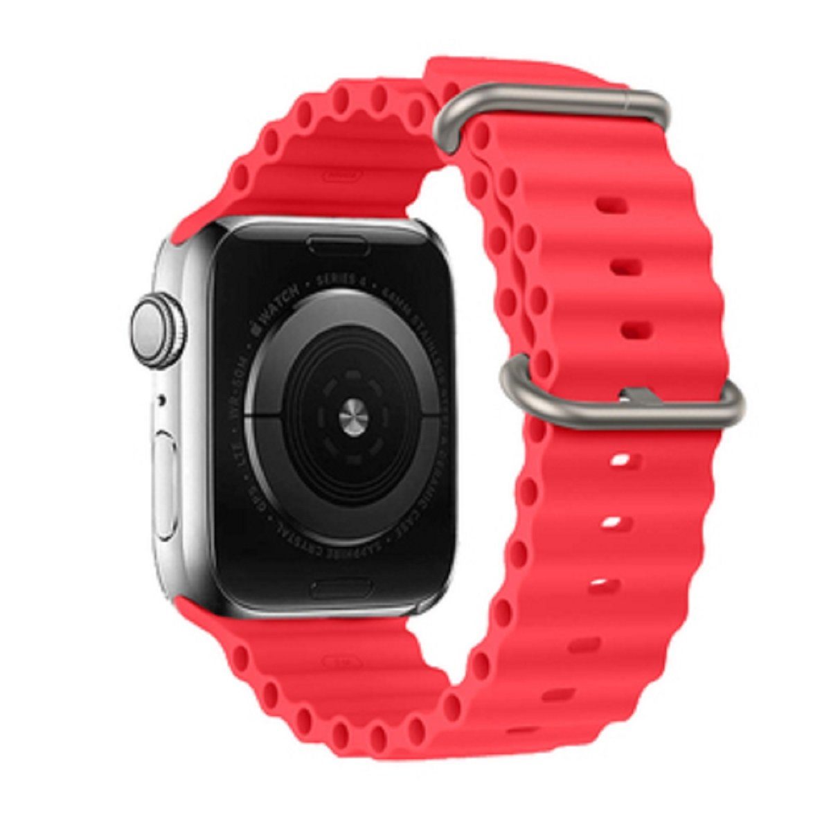 Watch Rot kompatibel 42/44/45/49 Ihrer Smartwatch-Armband cofi1453 Armband mit Silikon Hülle