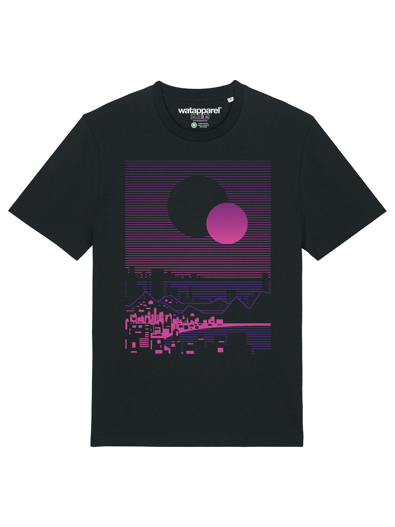 wat? Apparel T-Shirt Sun and Moon Skyline