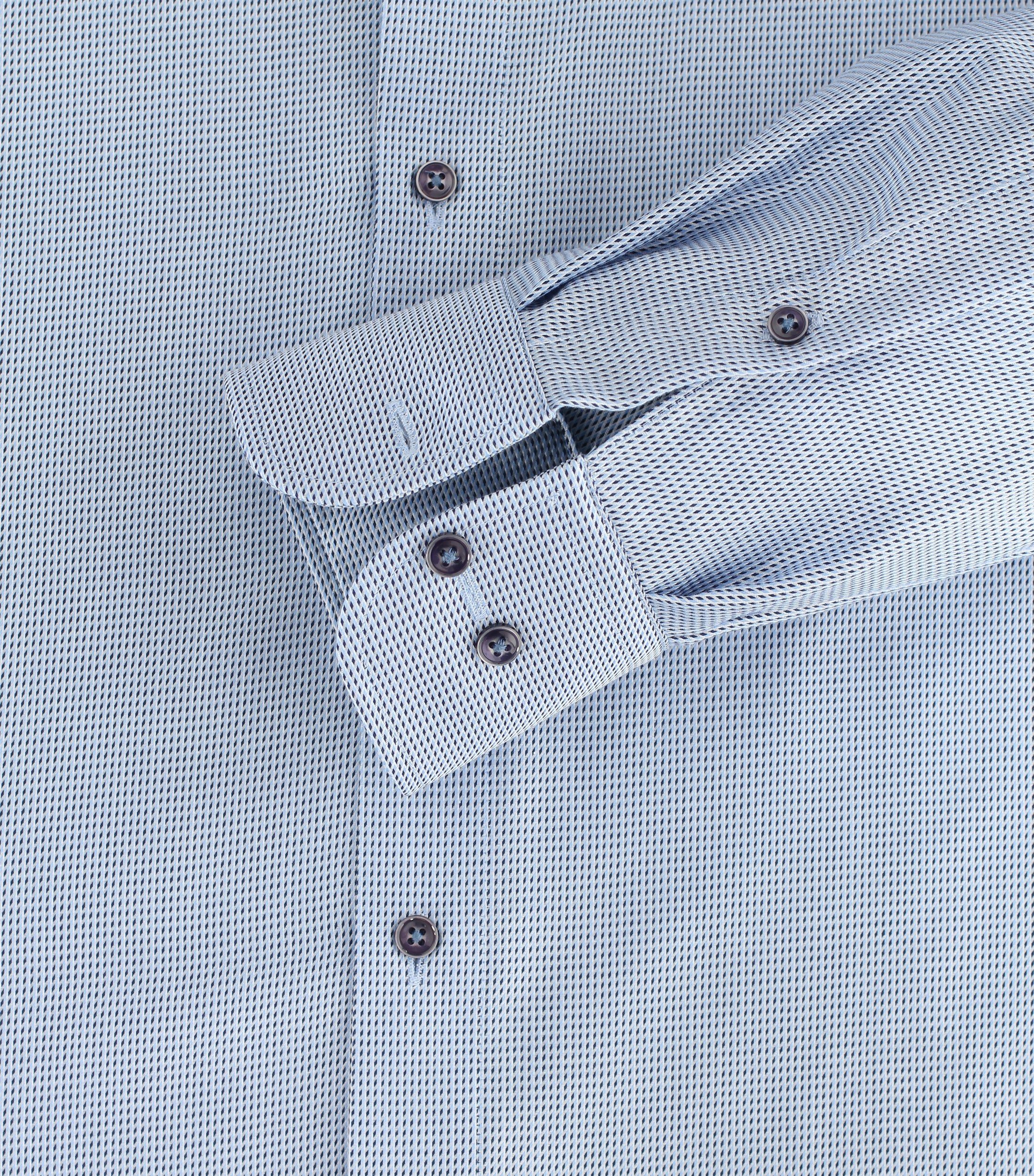 CASAMODA Businesshemd Businesshemd Hellblau - - - Einfarbig Mittelblau Fit - Langarm Comfort